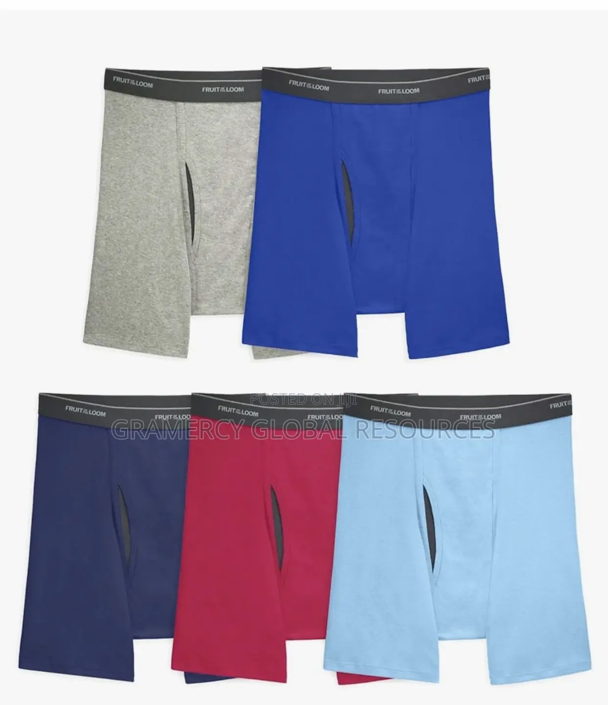 5-in-1 Men Fruit of Loom Boxer Briefs Men Cotton/Breathable