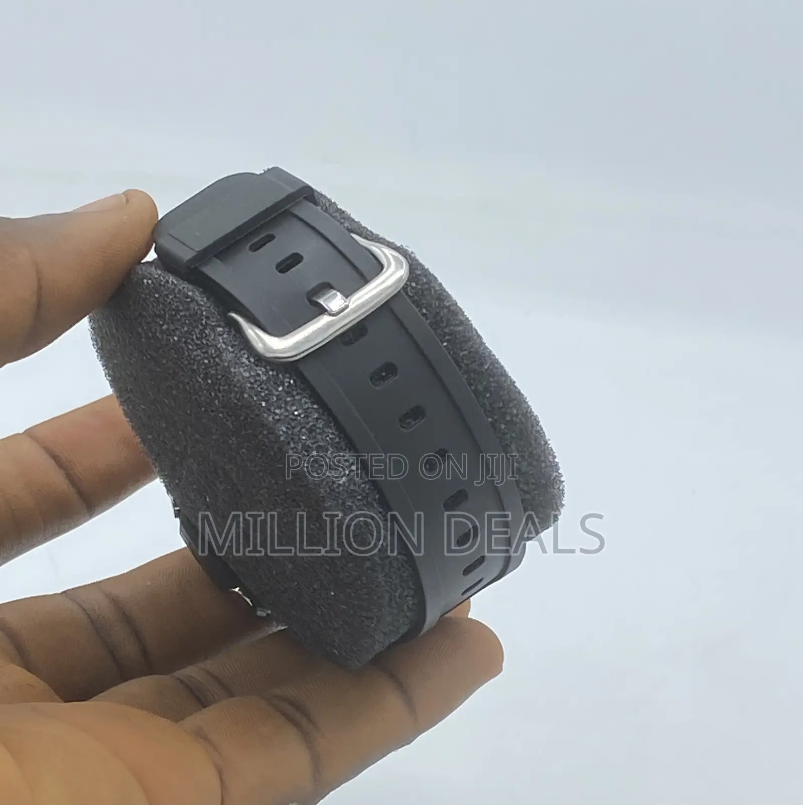 Dual Timer Men’S Rubber Strap Wrist Watch Black