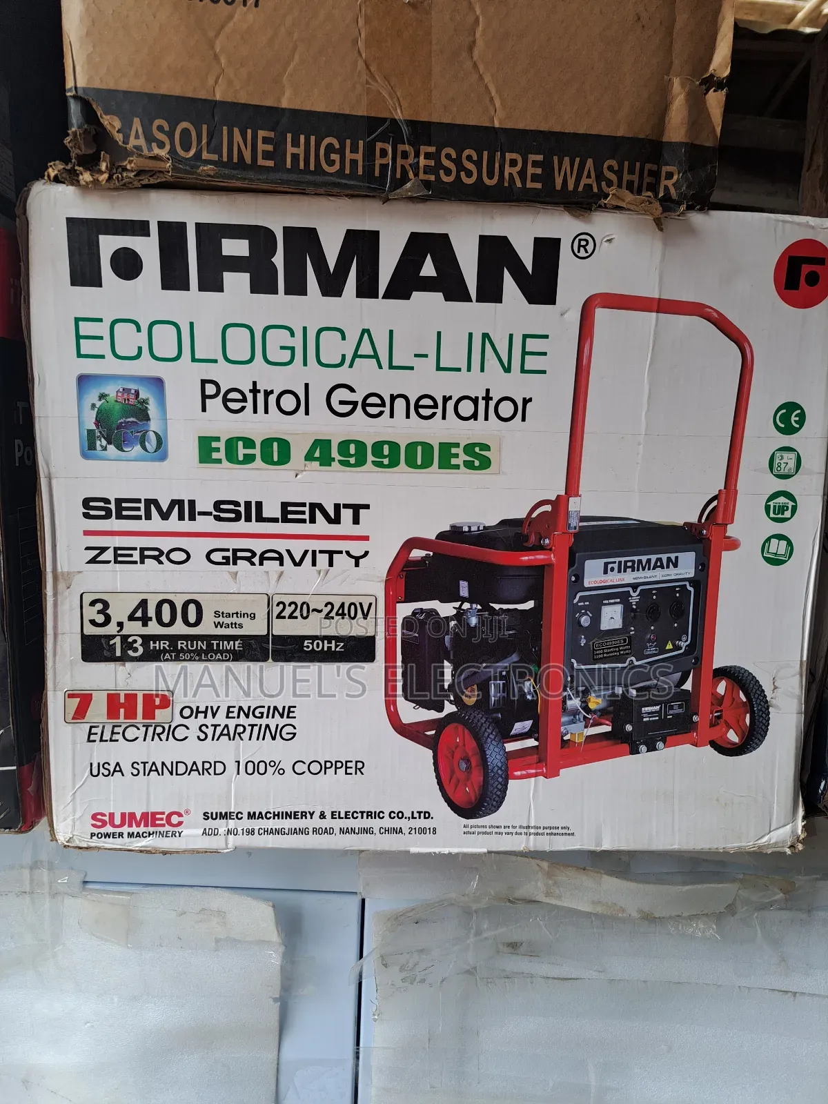 (3.4kva)Firman Petrol Generator Model Eco4990e2 100%