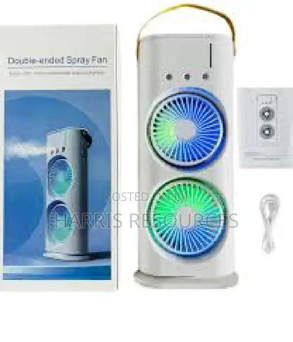 Dp Rechargeable Double Head Spray Humidifier Air Cooler Fan