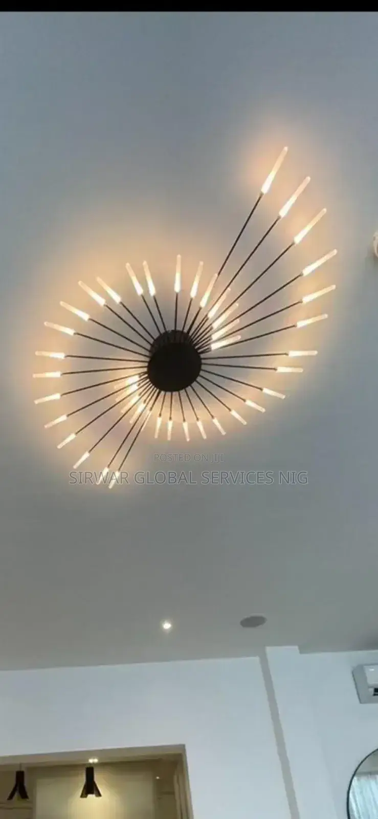 Unique Gold and Black Flush Chandelier Available for Sale