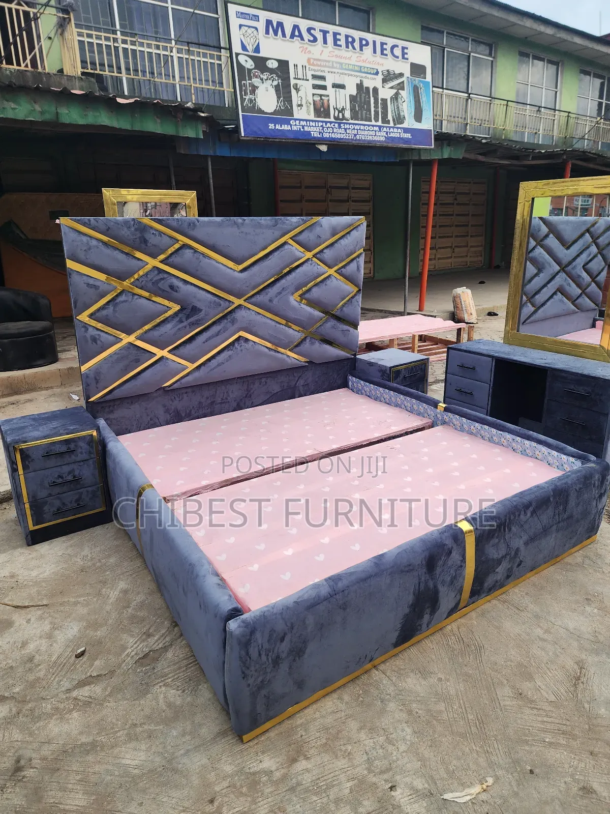 Quality 6by6 Complete Set of Upholstery Padded Bed Frame