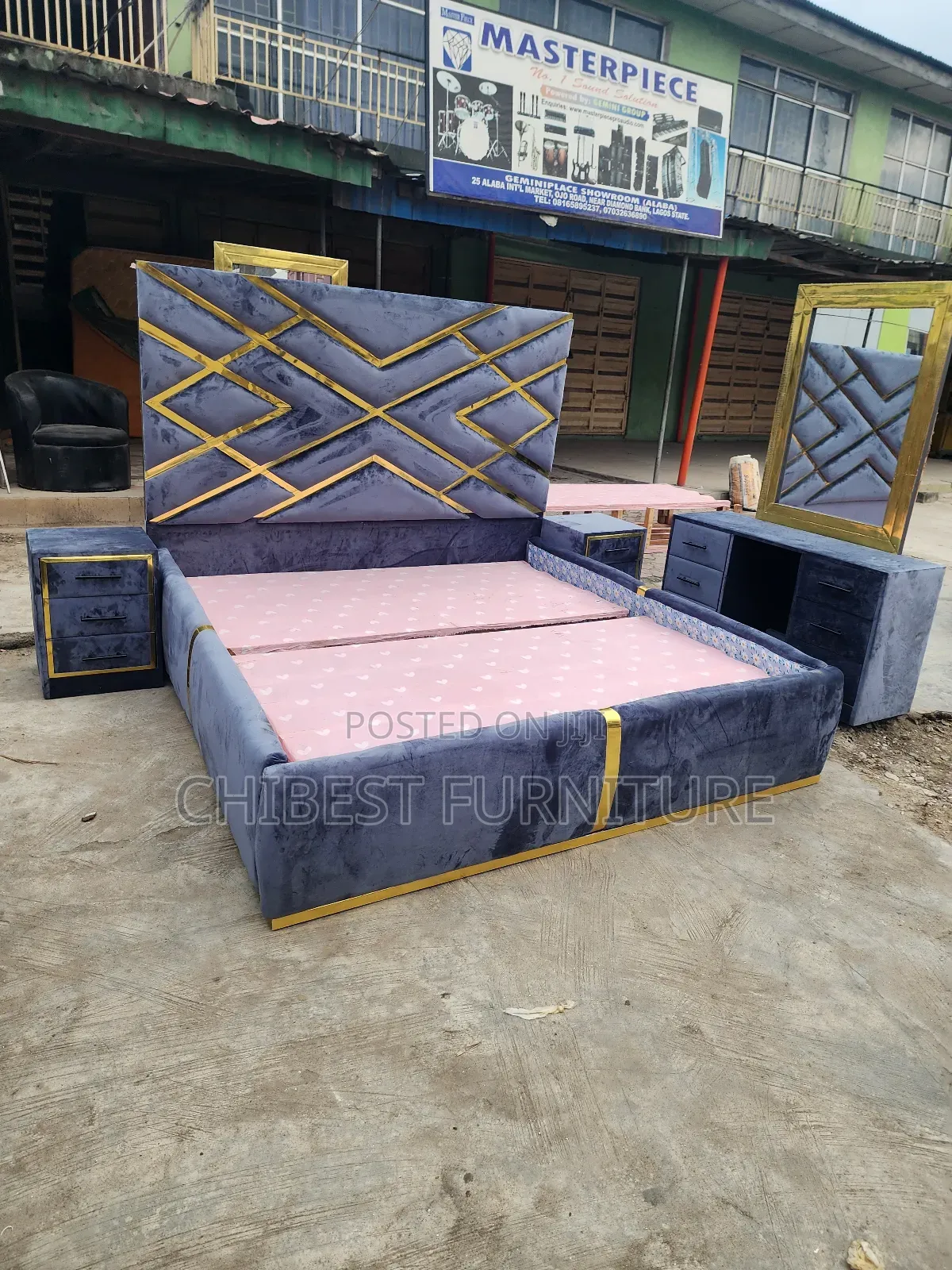 Quality 6by6 Complete Set of Upholstery Padded Bed Frame