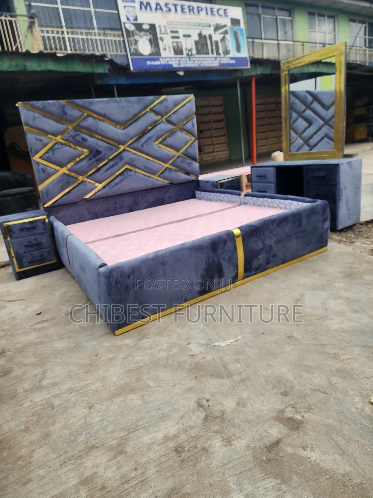 Quality 6by6 Complete Set of Upholstery Padded Bed Frame