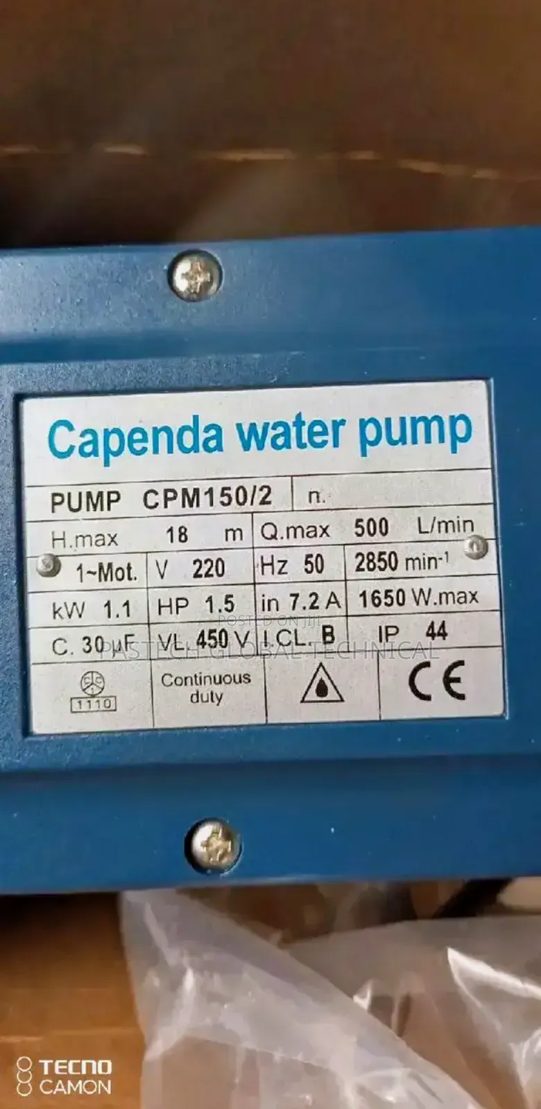 1.5hp Capenda Surface Water Pump