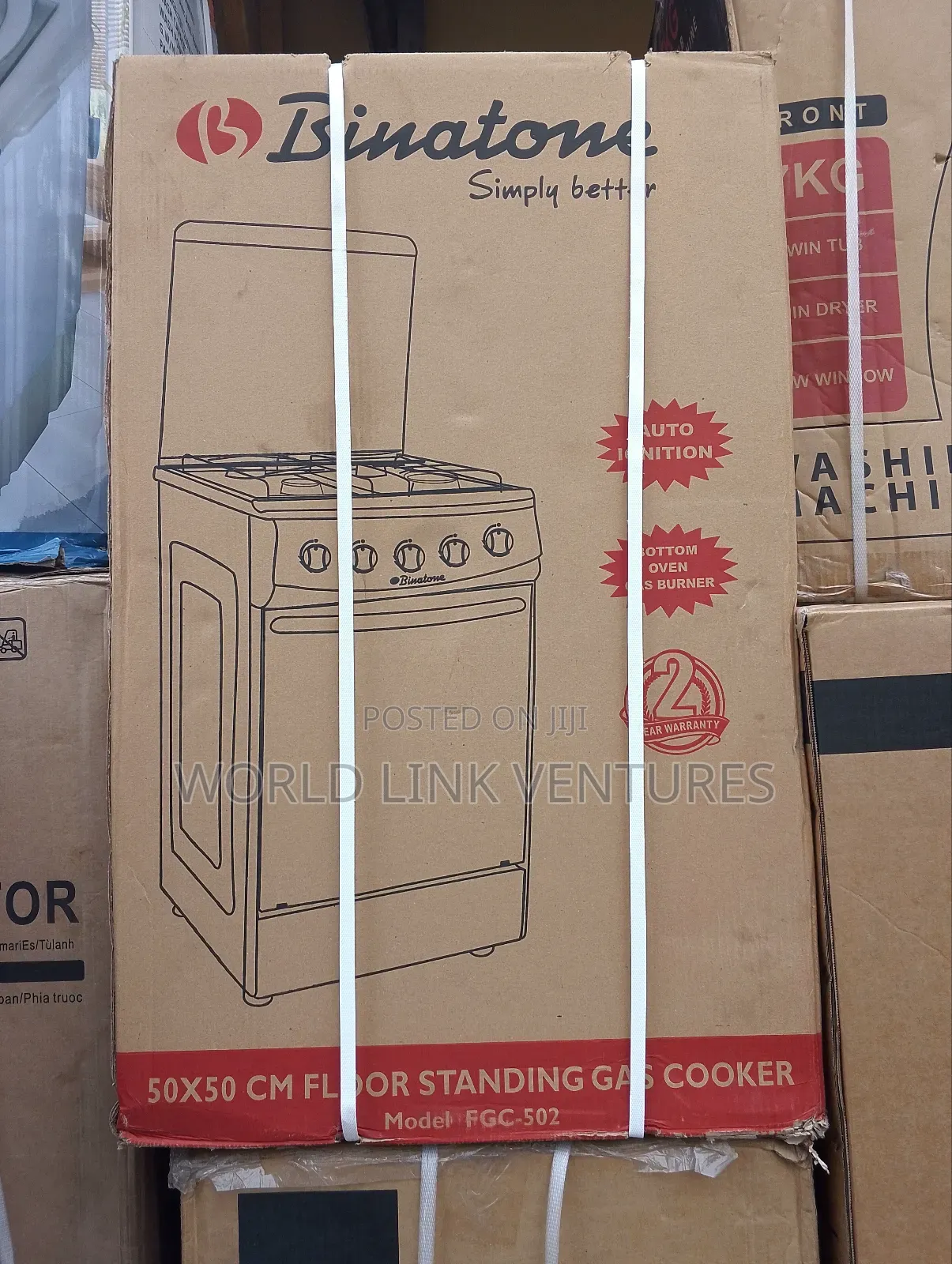 Binatone Standing Gass Cooker 50by50 All Gass Burner