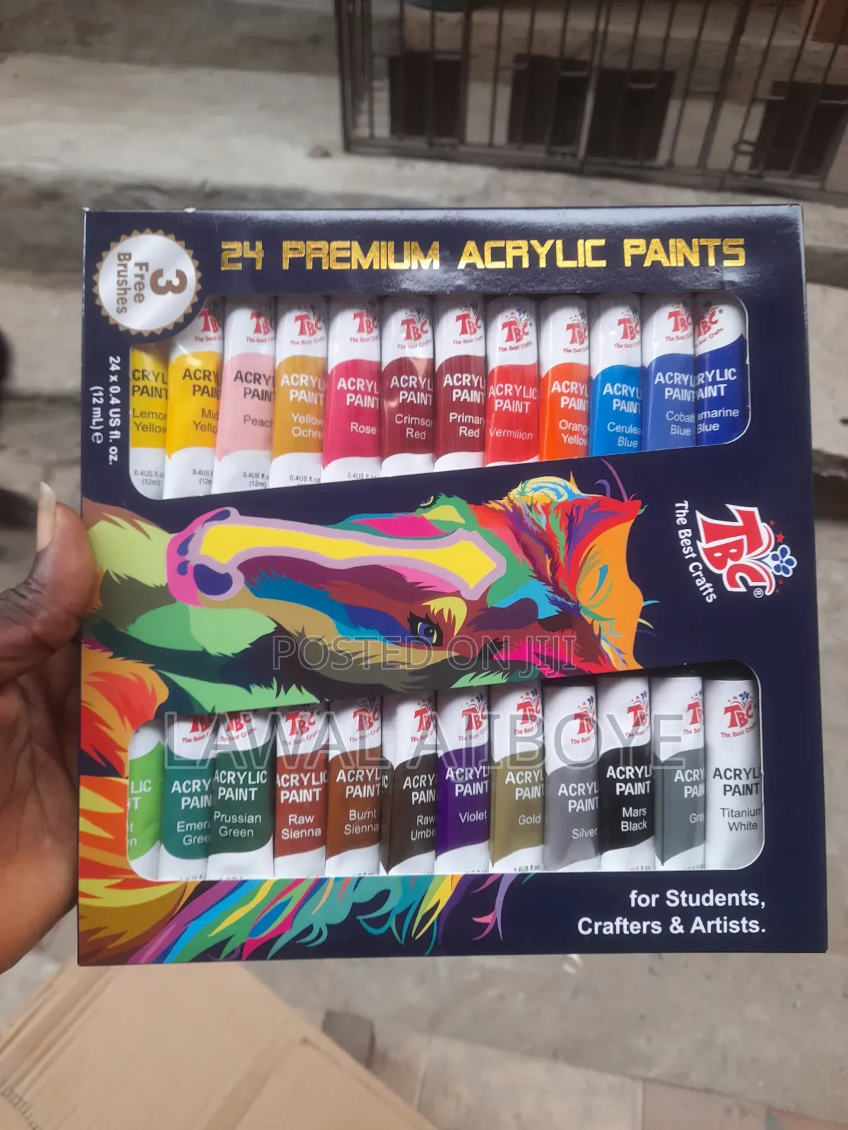 24 Premium Acrylic Paints Vibrant Color Rich Pigment Quick
