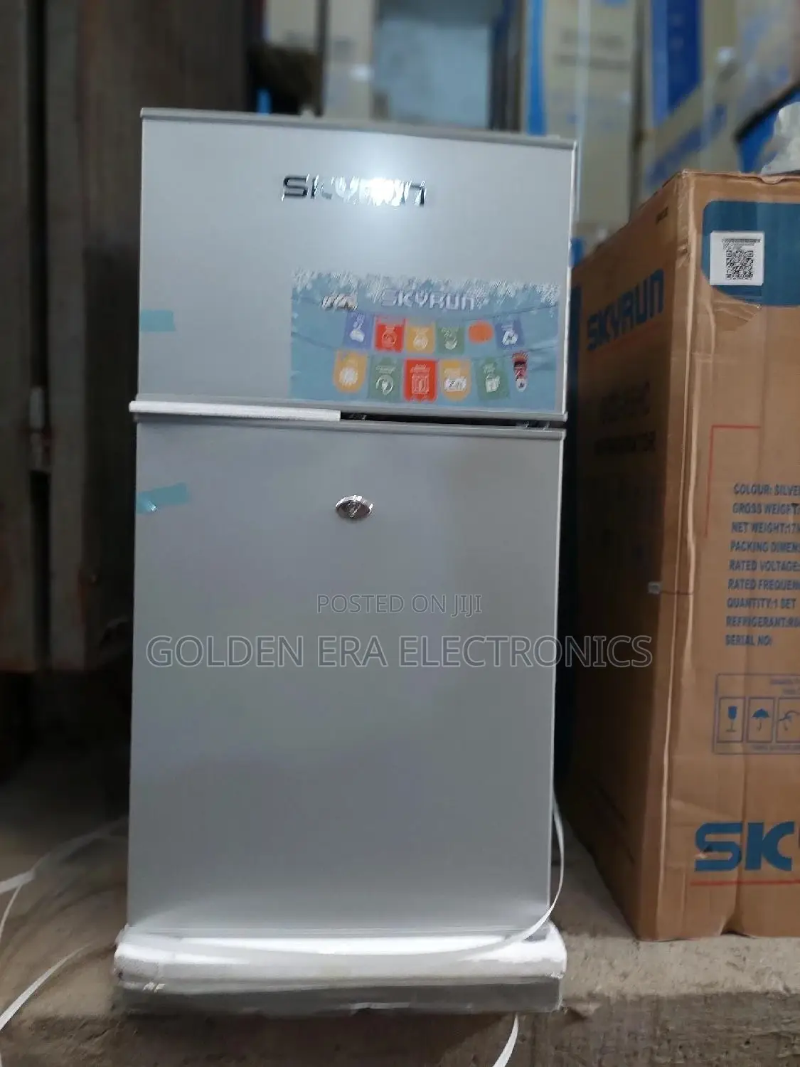 Skyrun Double Door Table Top Fridge