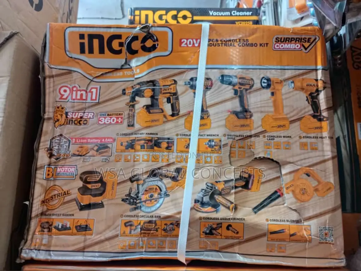 9in1 20volts INGCO Cordless Industrial Combo Kit