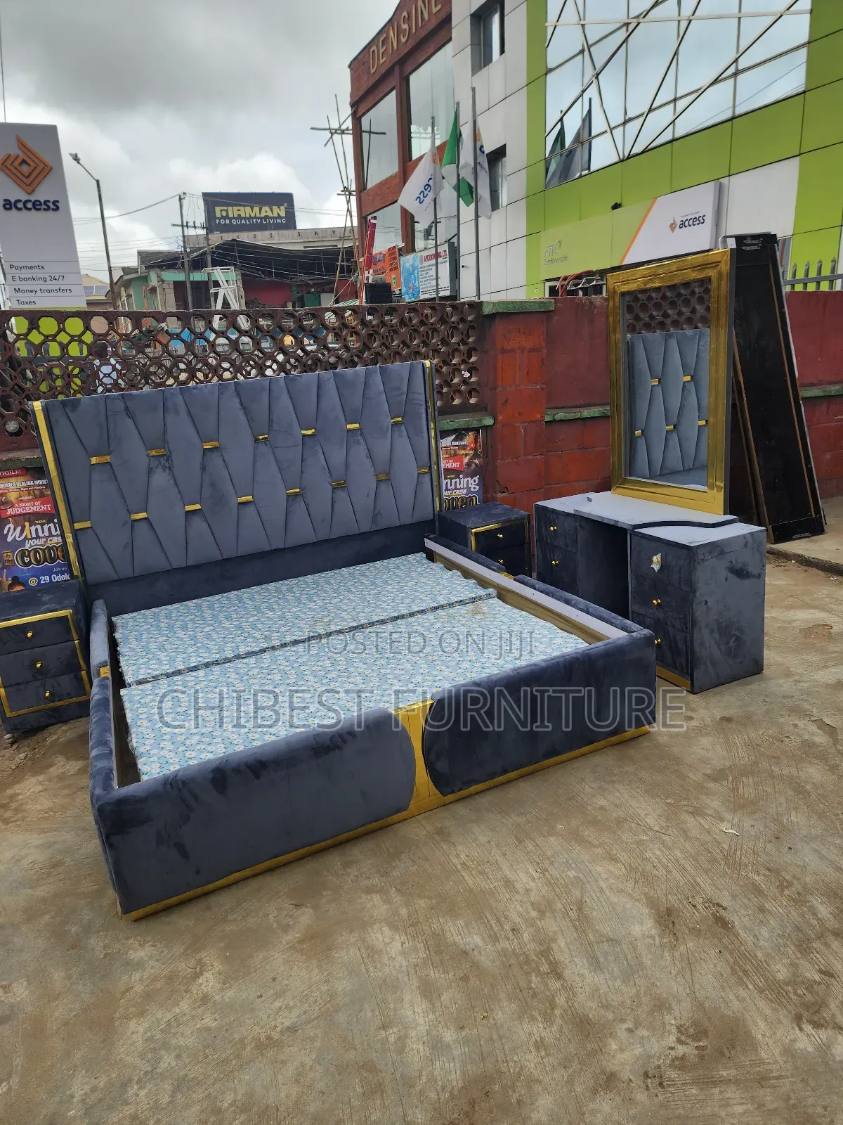 Quality 6by6 Complete Set of Upholstery Padded Bed Frame