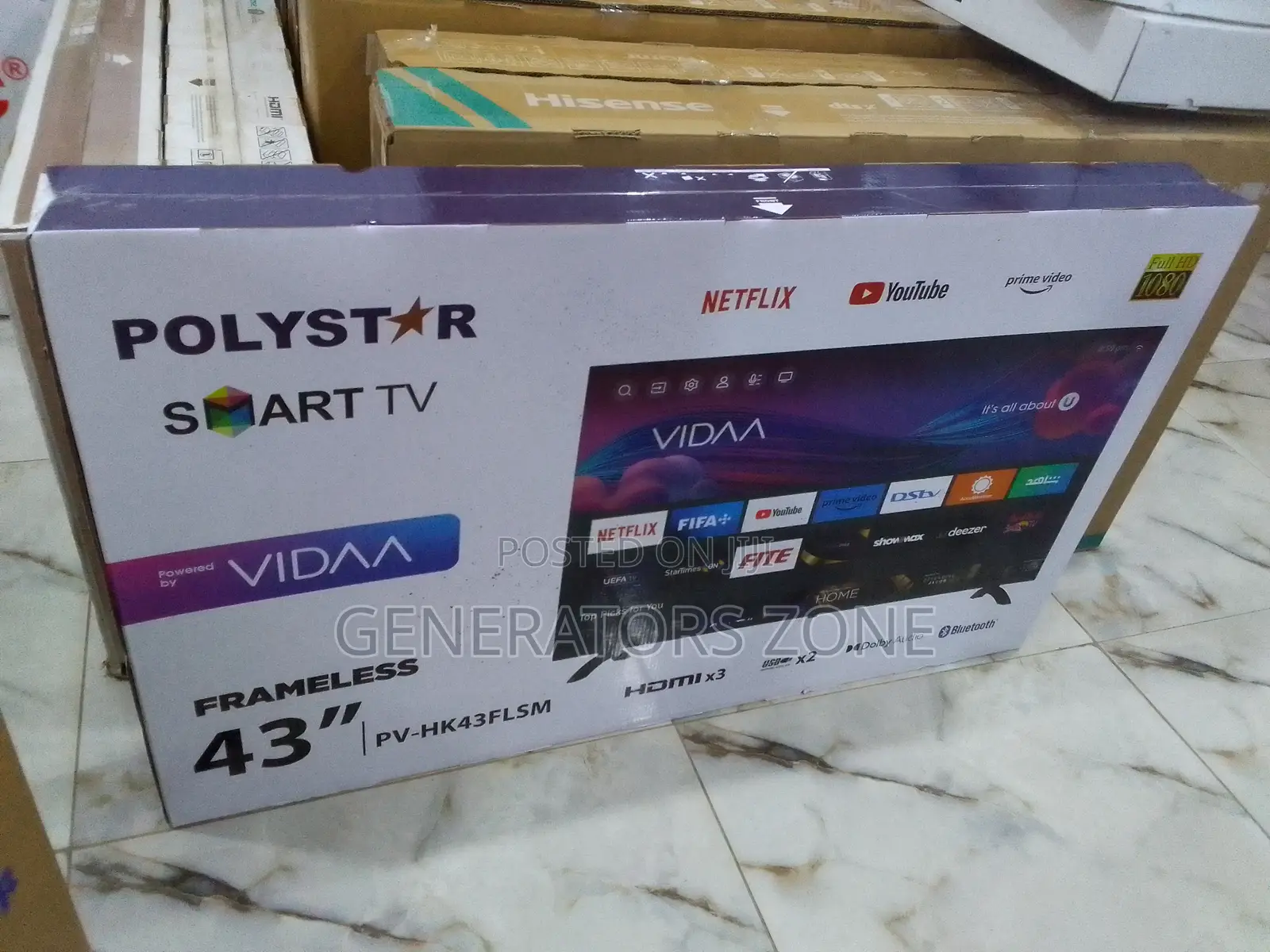 Pv-Hk43flsm 43inch Polystar Tv( Netflix+Youtube)