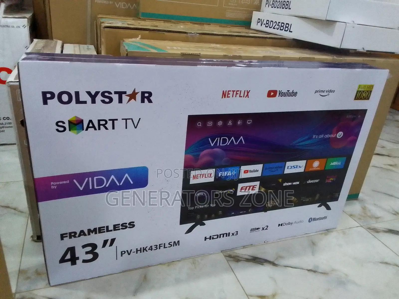 High Quality 43 Inch Polystar Uhd Smart TV (Vidaa)