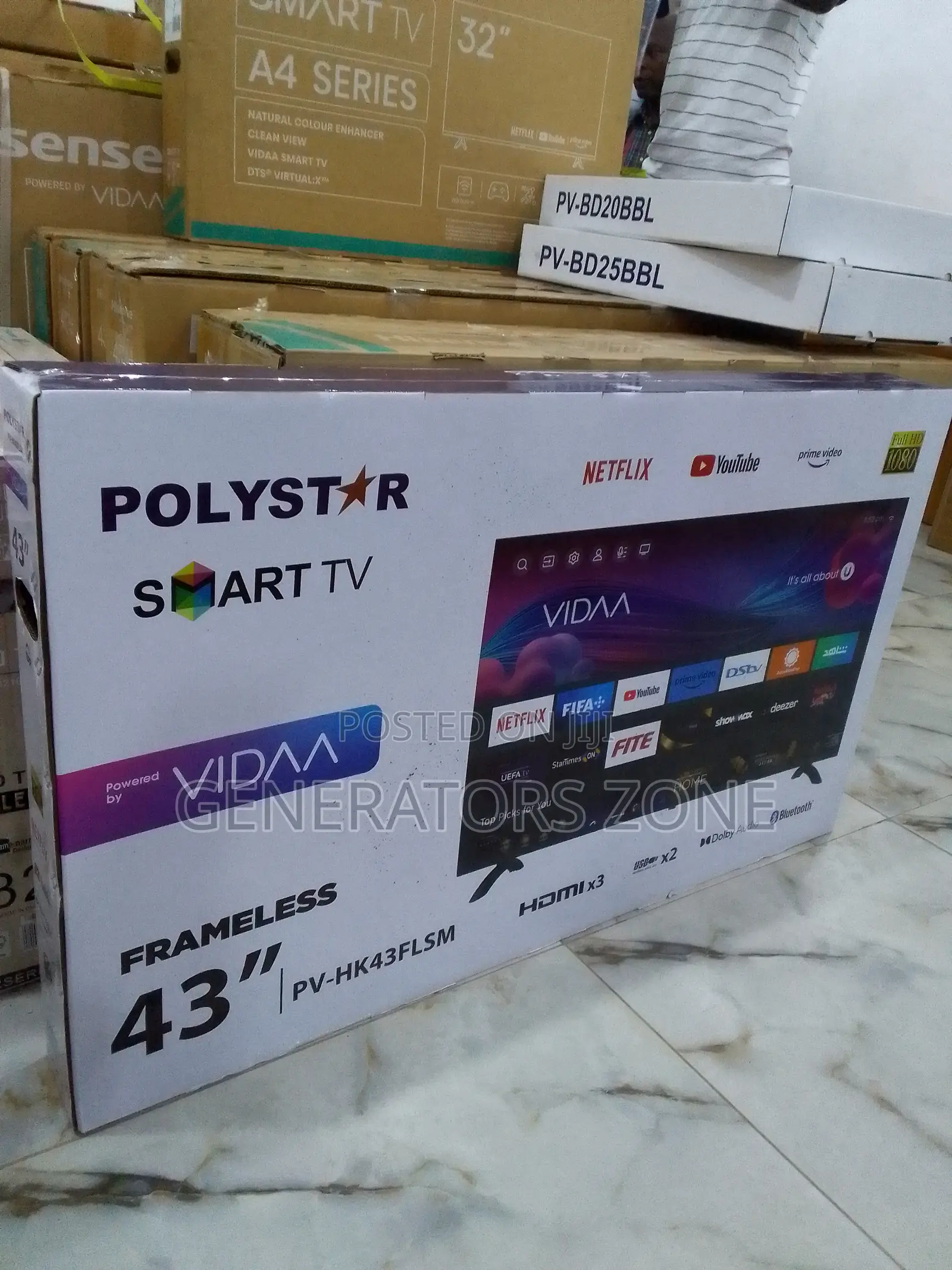High Quality 43 Inch Polystar Uhd Smart TV (Vidaa)