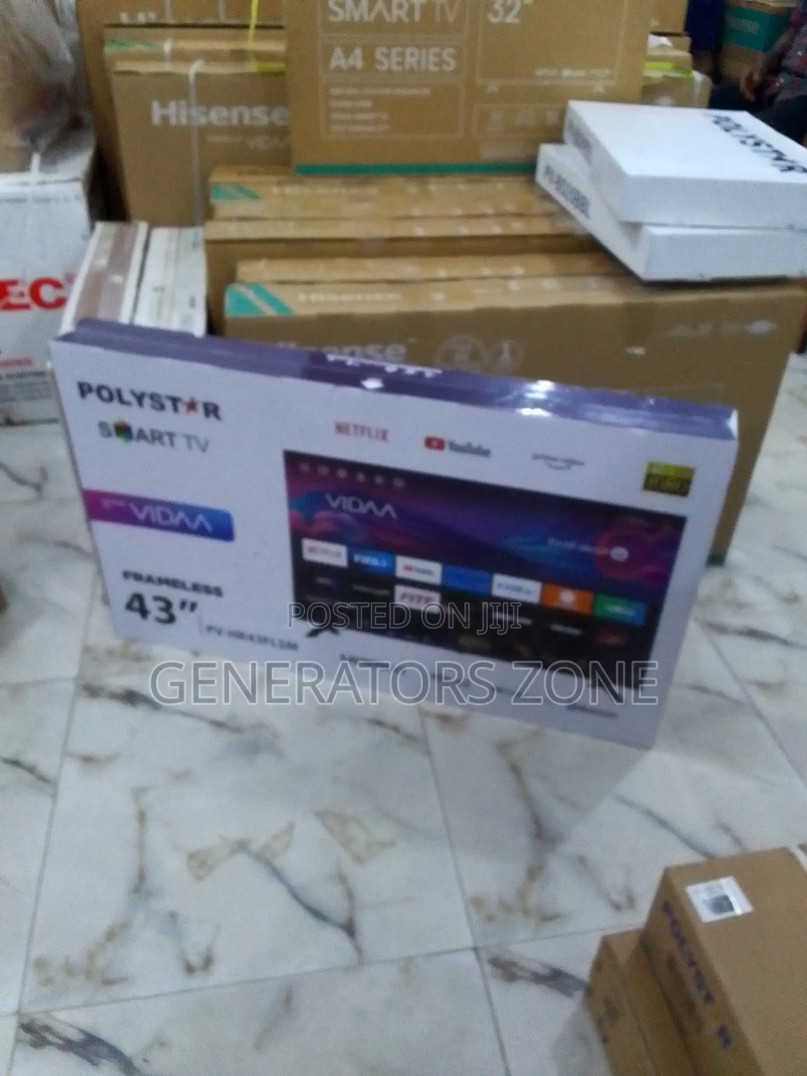 Polystar 43" Smart Tv+Youtube+Wall Bracket