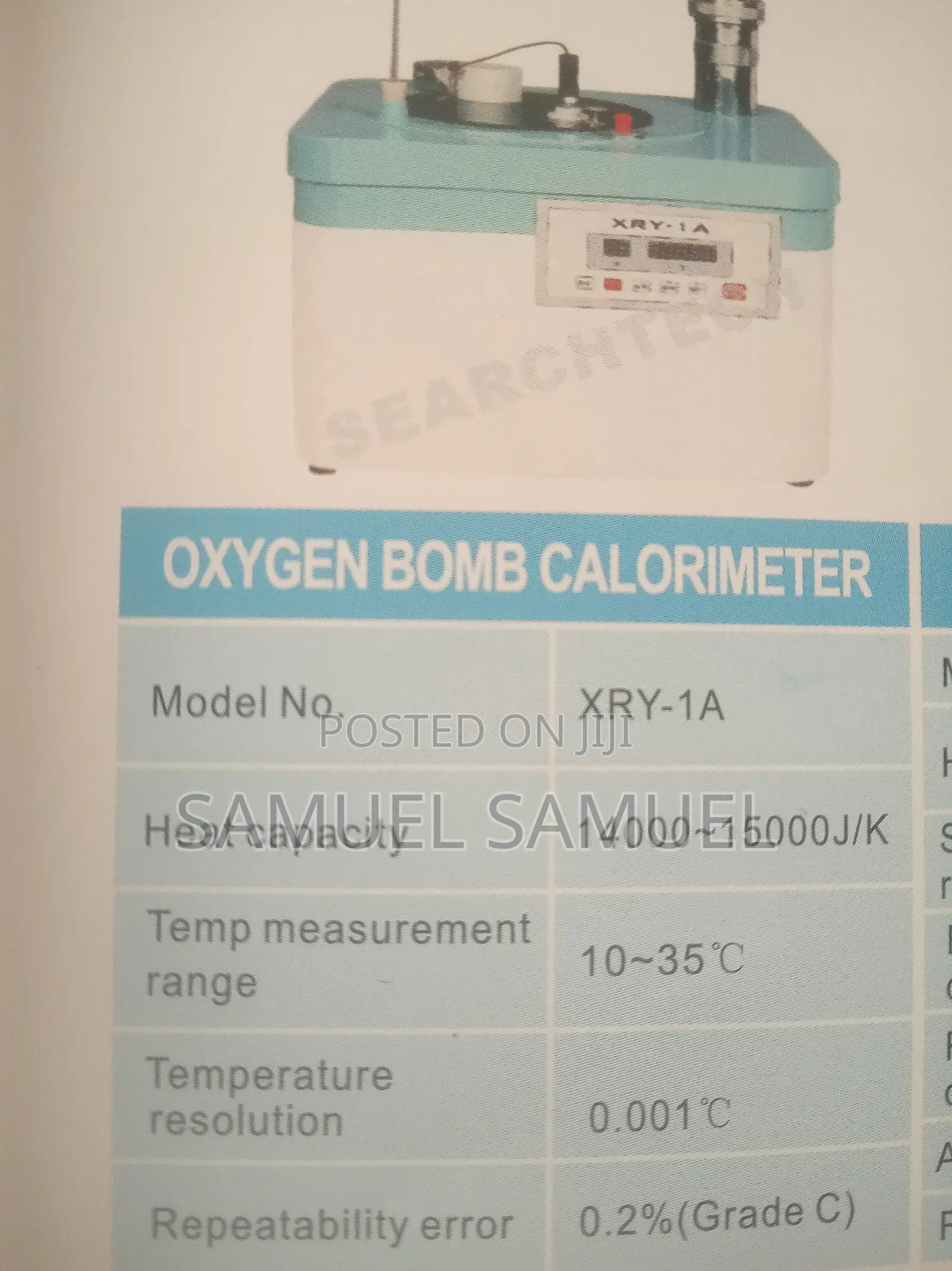 Oxygen Bomb Calorimeter (Xry-1a)