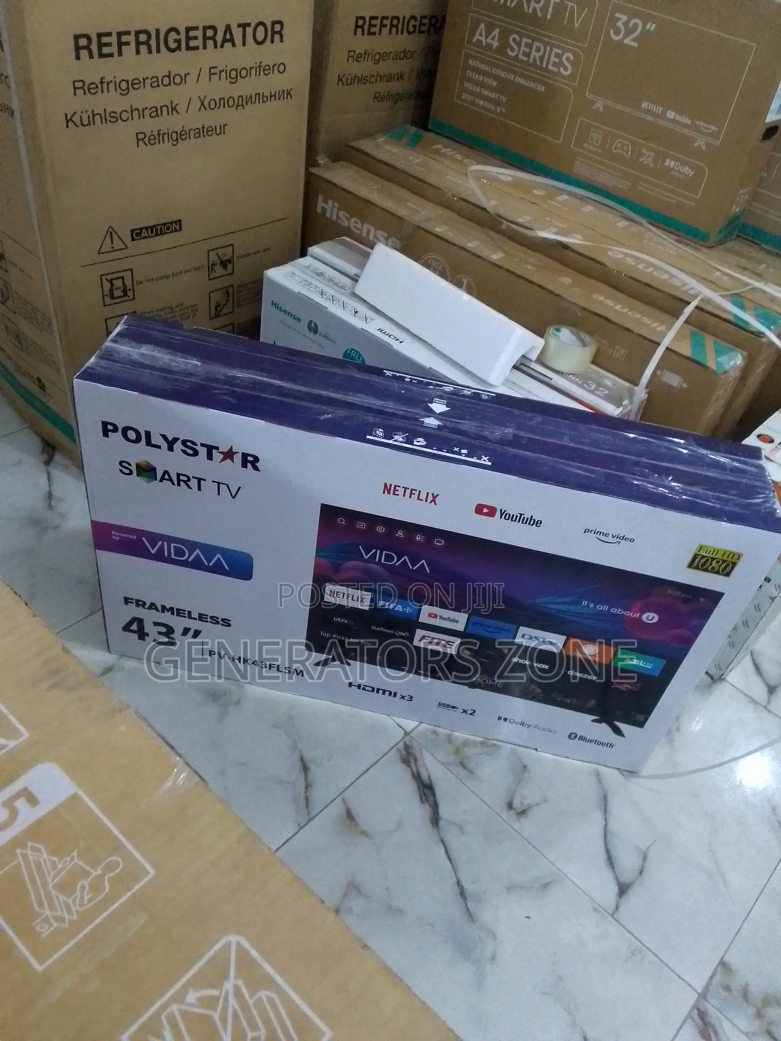 Polystar 43" Smart TV +Prime Video,Netflix,Youtube,Usb