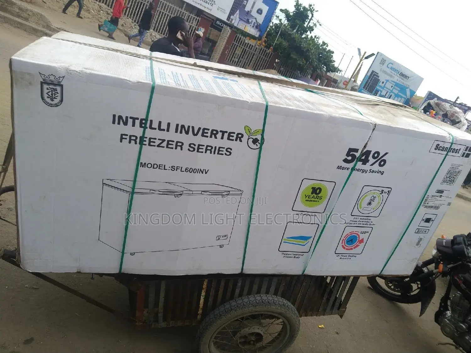 Scanfrost Inverter Chest Freezer Double Door 600liters Size.