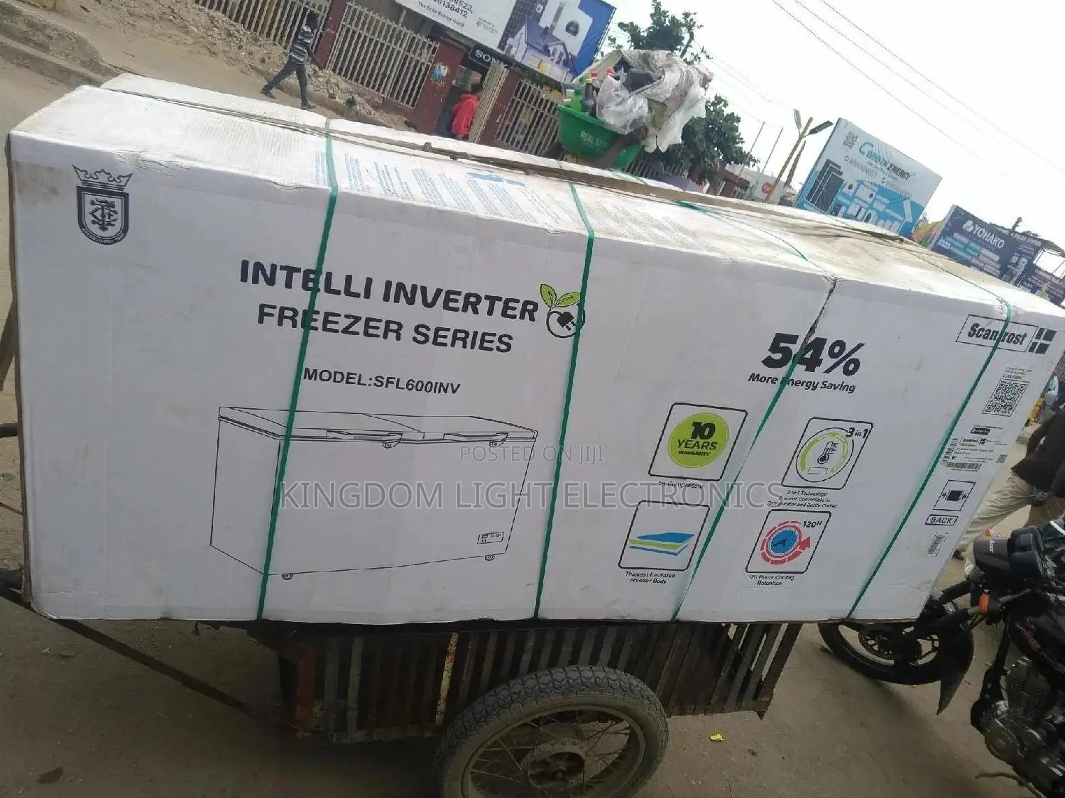 Scanfrost Inverter Chest Freezer Double Door 600liters Size.