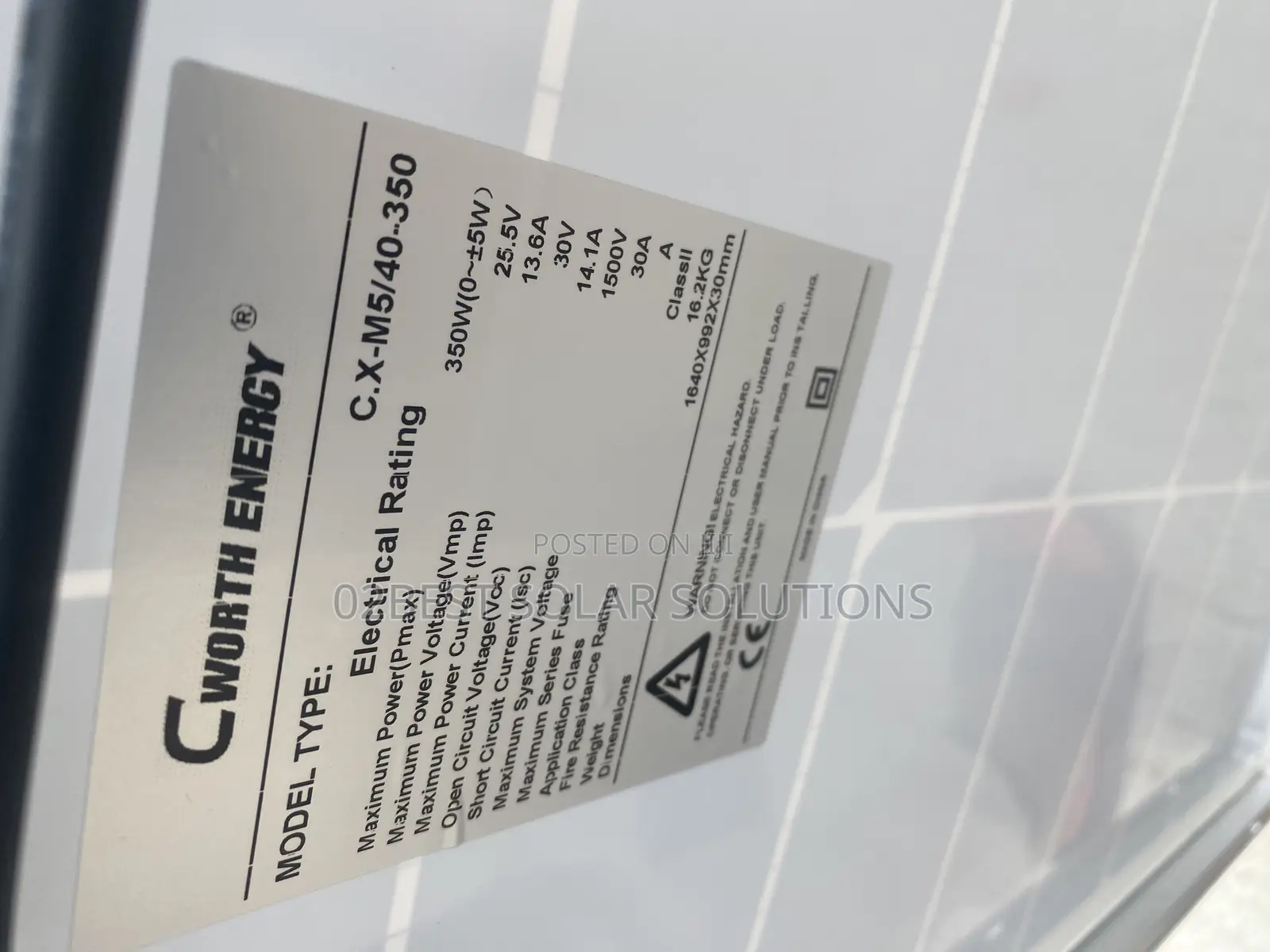 Cworth 350W Half-Cut Monocrystalline Panel