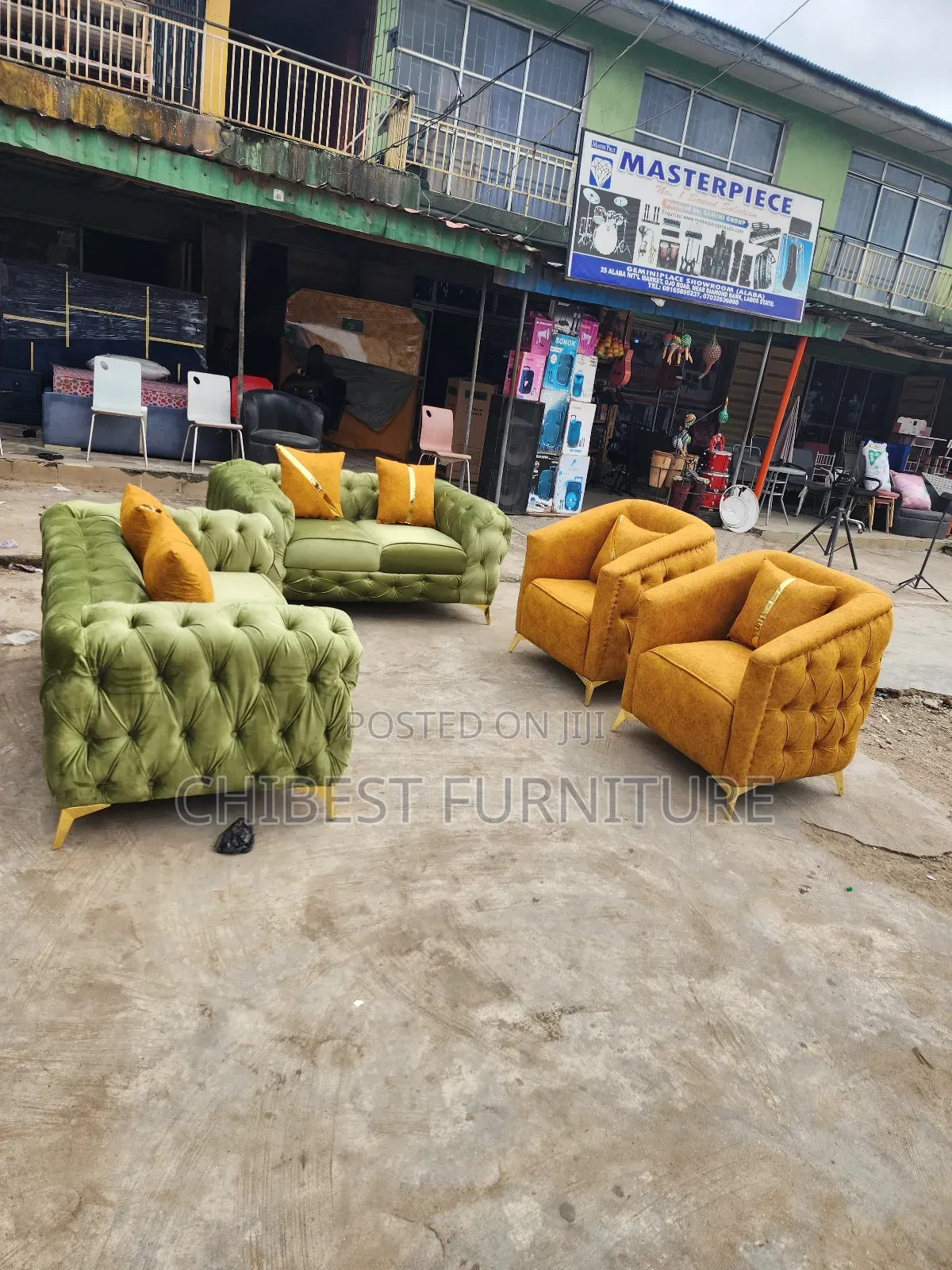 Quality 6 Seaters Upholstery Padded Sofa Fabric Chairs