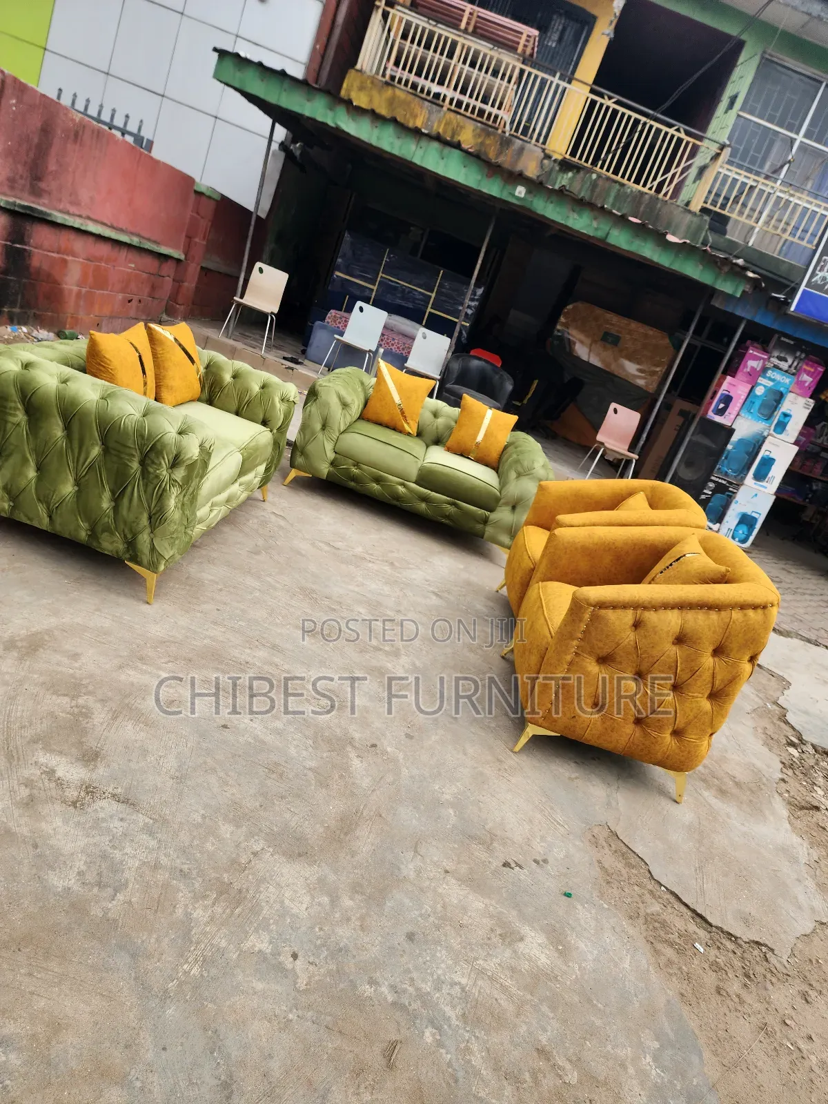 Quality 6 Seaters Upholstery Padded Sofa Fabric Chairs