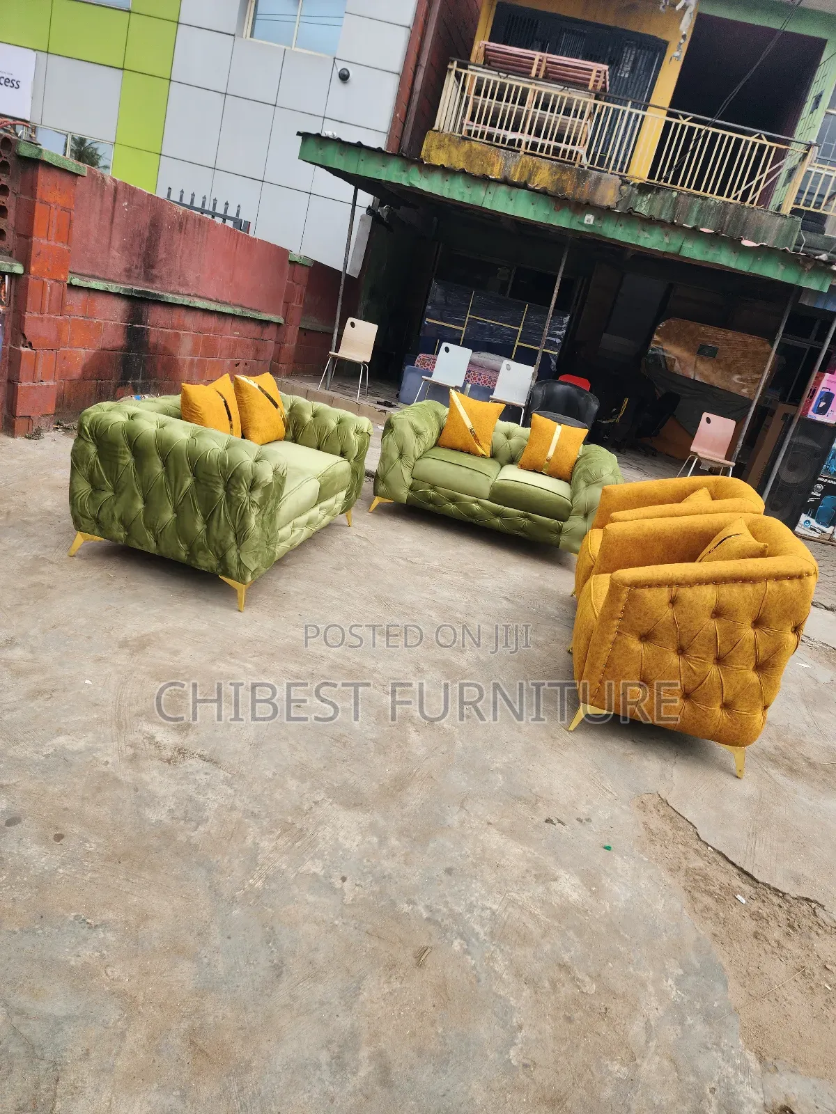 Quality 6 Seaters Upholstery Padded Sofa Fabric Chairs
