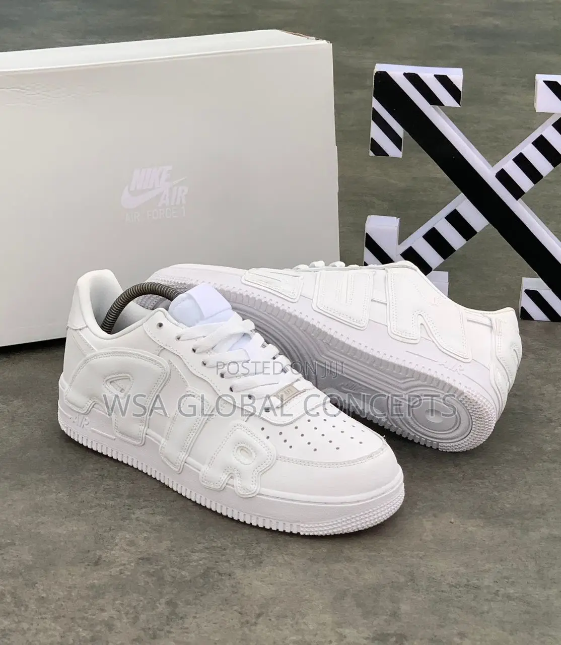 Cactus Plant Flea X Nike Air Force 1 Triple White Sneakers