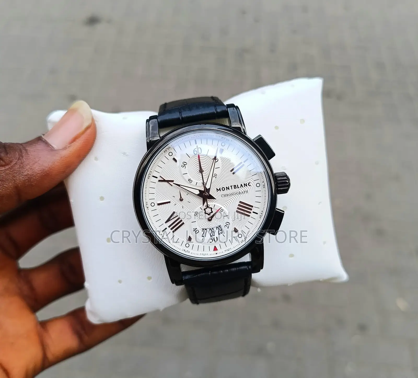 Mont Blanc Quality Luxury Men Leather Strap Wristwatch