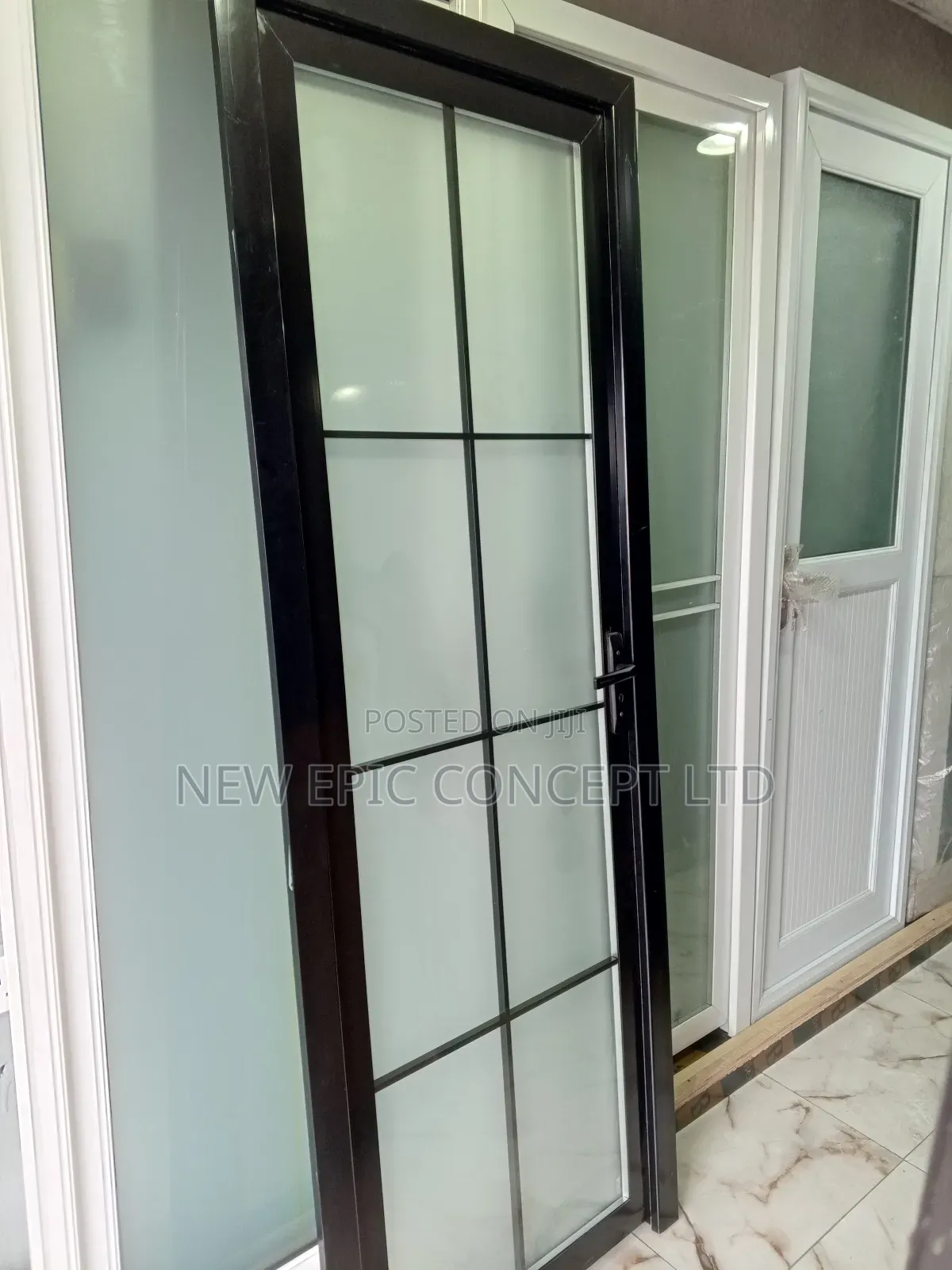 Black Frame Aluminum Glass Door