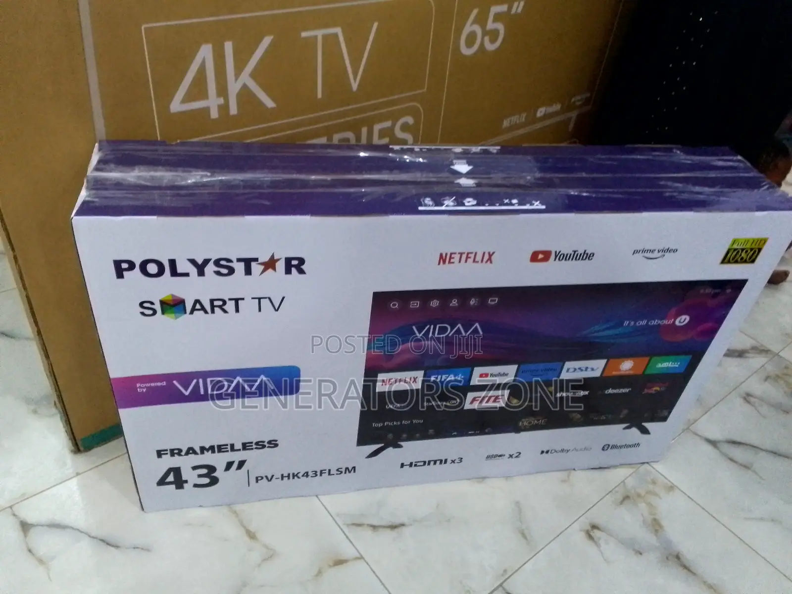Very Easy to Use Polystar 43" Smart Tv{Pv-Hk43flsm}