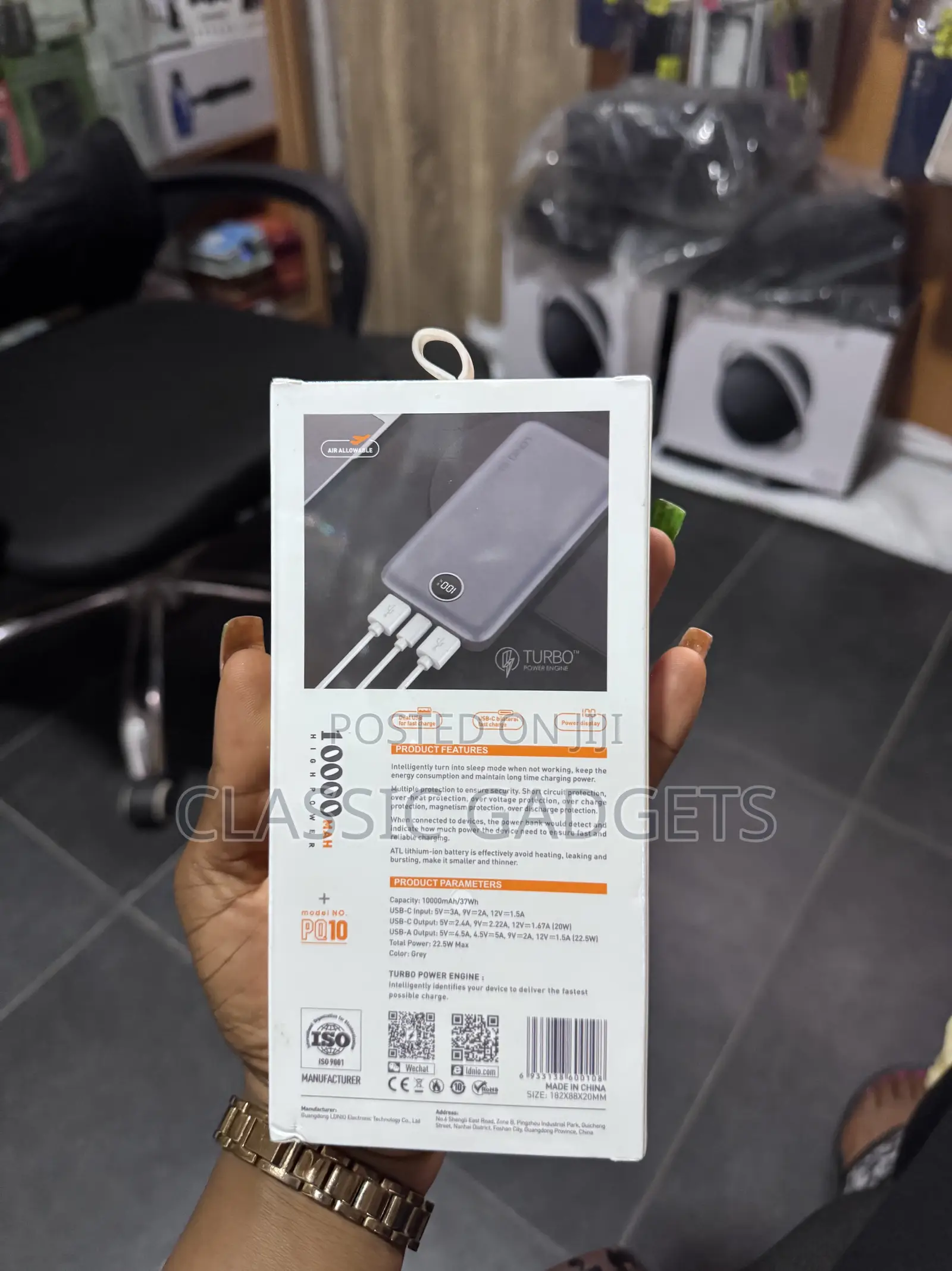 Ldnio Pq10 Ultraslim LED Digital Display Power Bank 10000mah