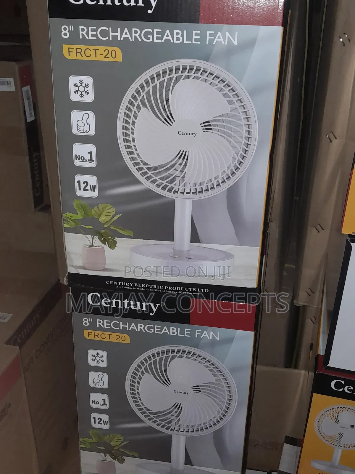 8" Century Rechargeable Table Fan With Led Light-Usb FRCT-20