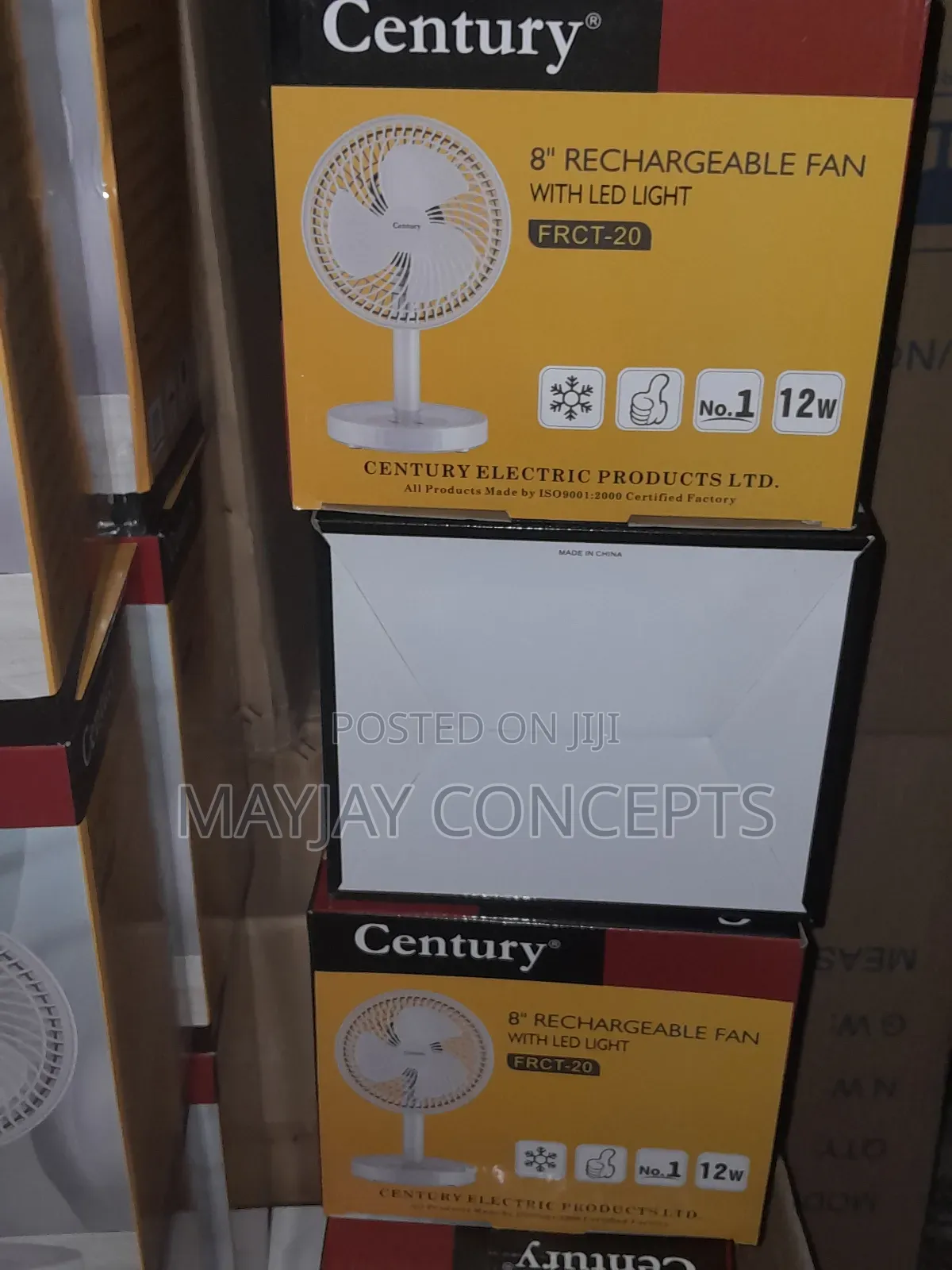 8" Century Rechargeable Table Fan With Led Light-Usb FRCT-20