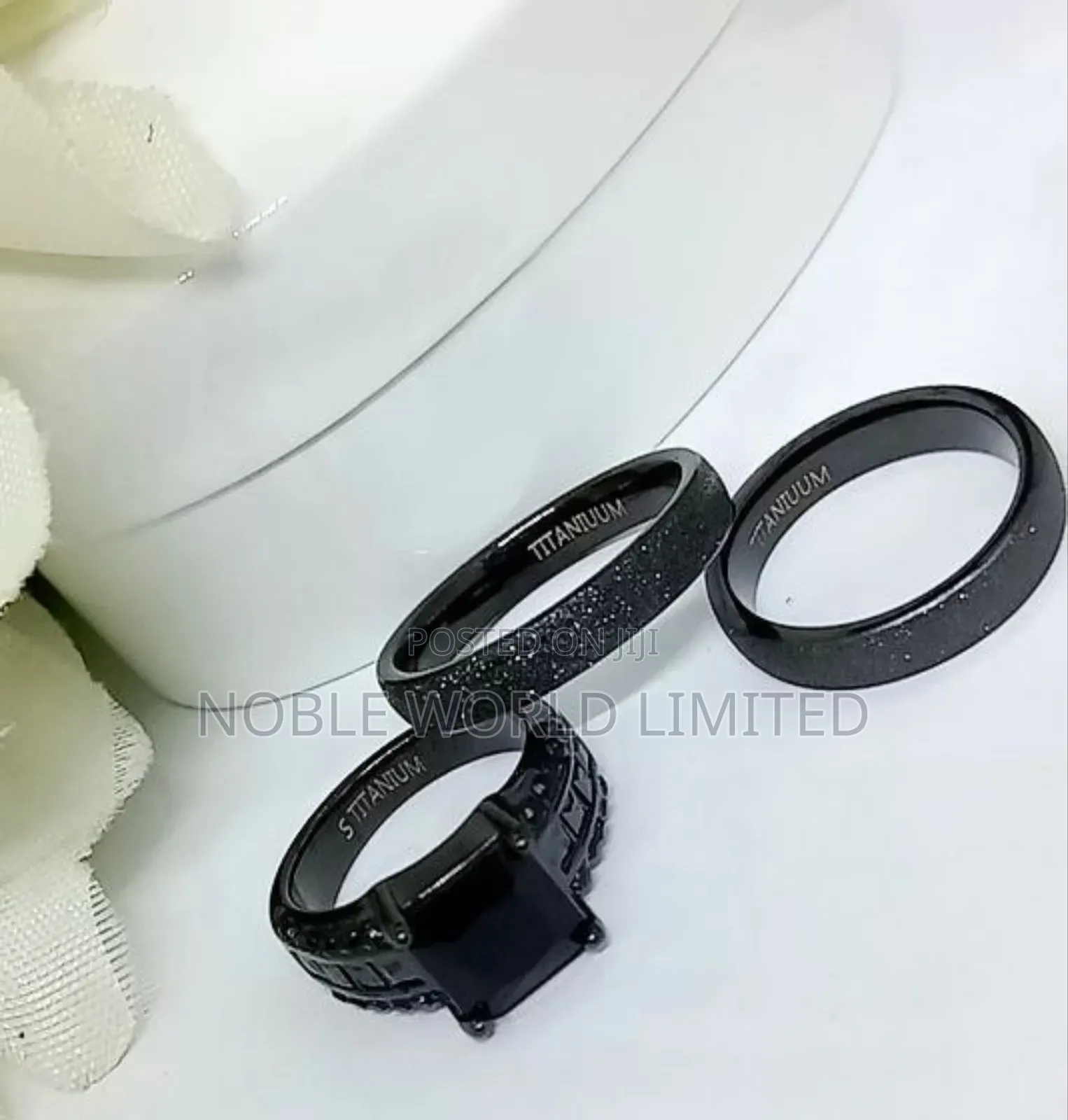 Titanium Steel Black Rings