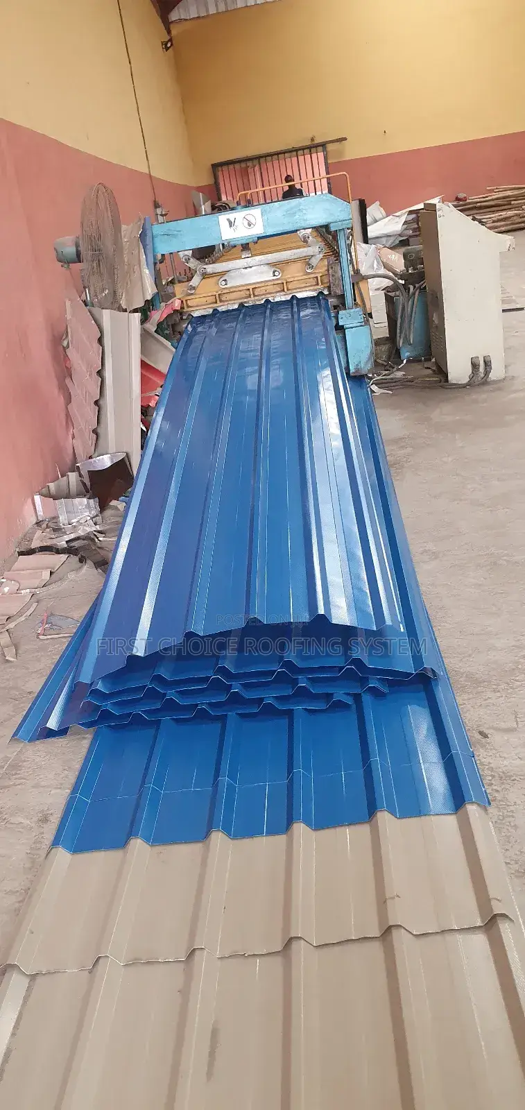 Blue Long Sparn Roofing Sheets Oven Baked