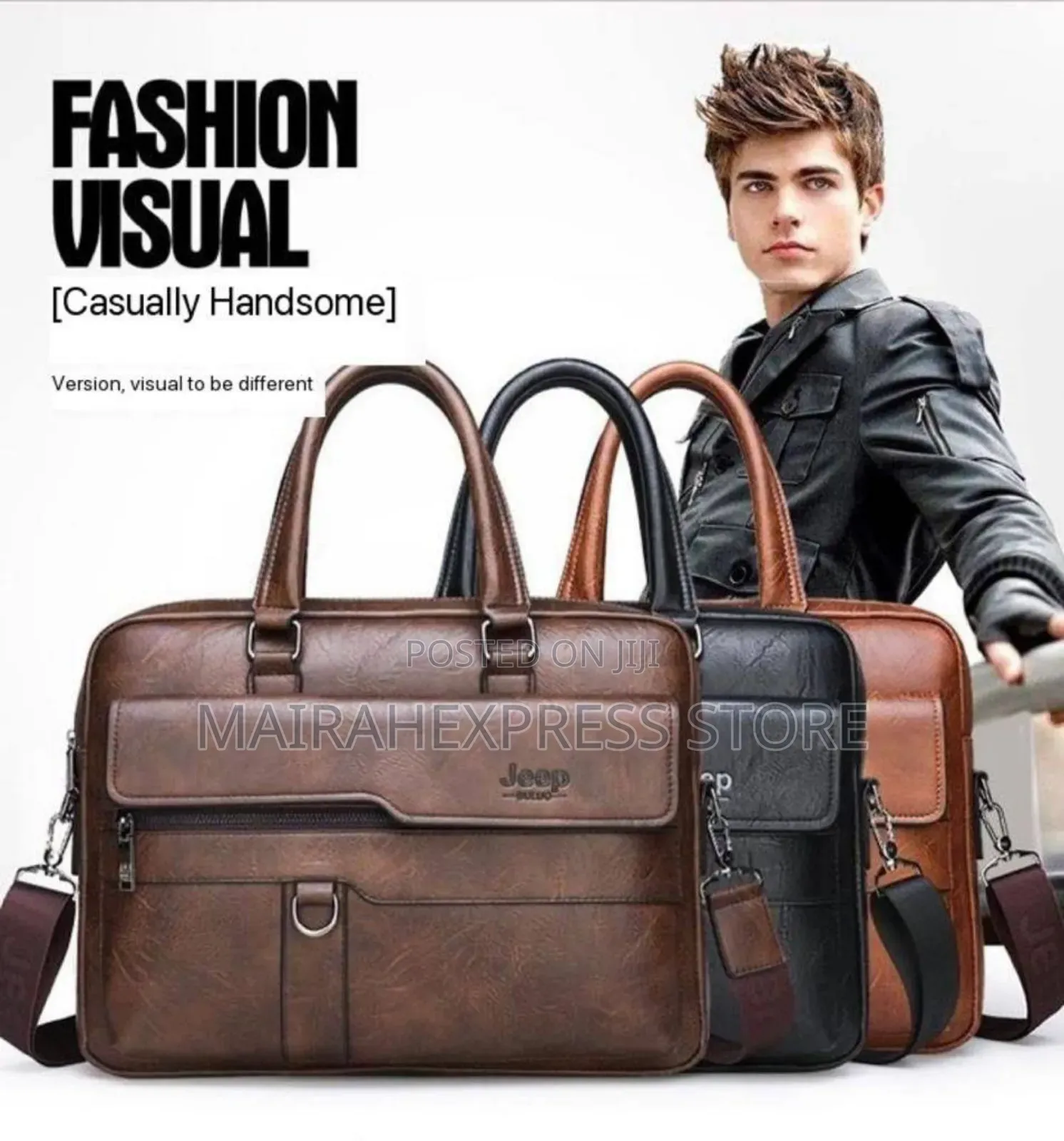 Jeep Buluo Luxury Genuine 4ever Leather Men’S Hand Bag