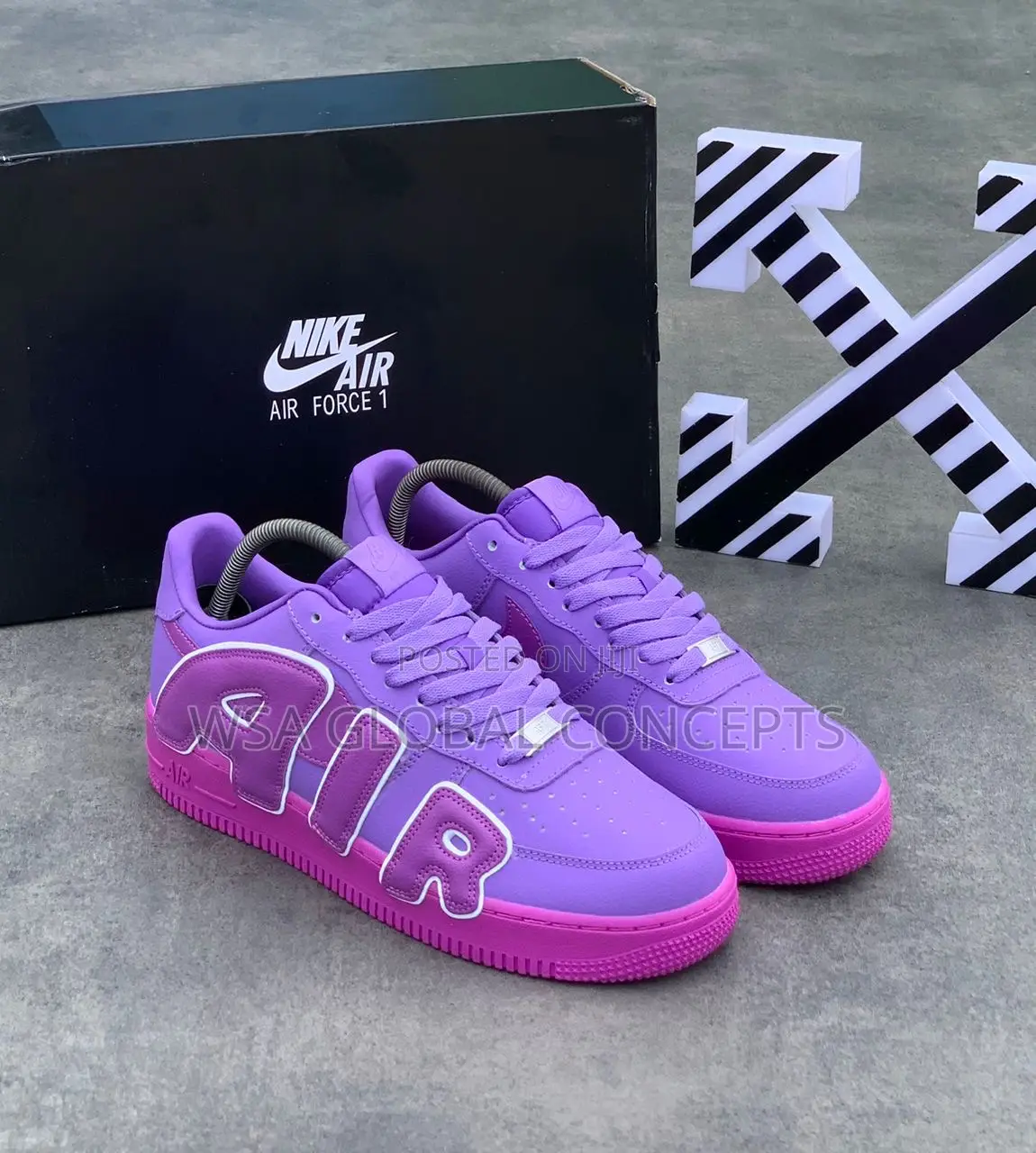 Cactus Plant Flea X Nike Air Force 1 Purple Sneakers