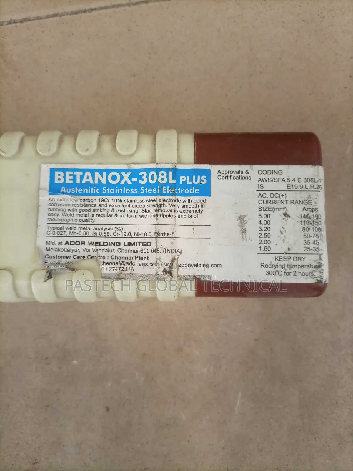 2.5mm Stainless Electrode Betanox|308-316l