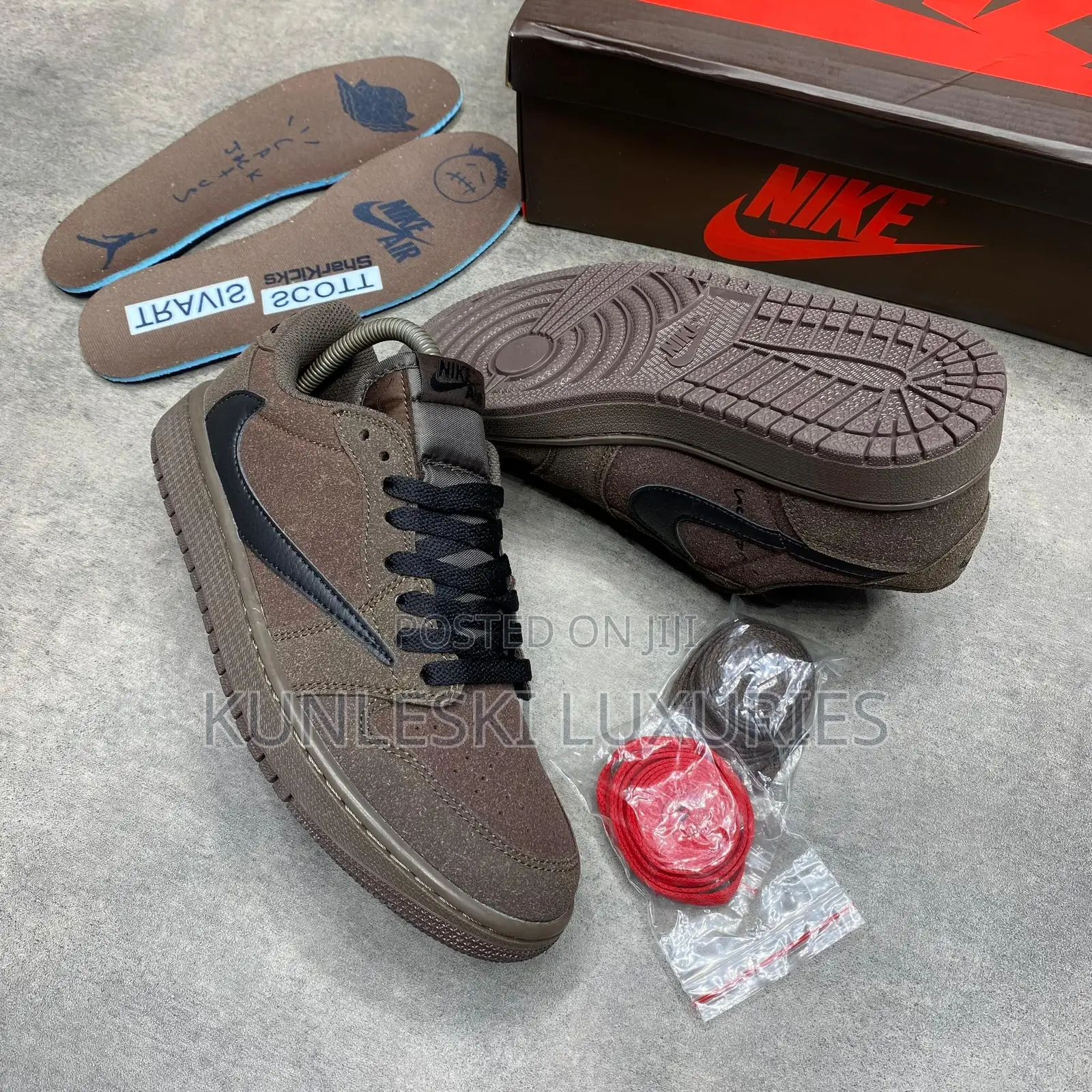 Air Jordan 1 Low Og X Travis Scott Velvet Brown Sneakers