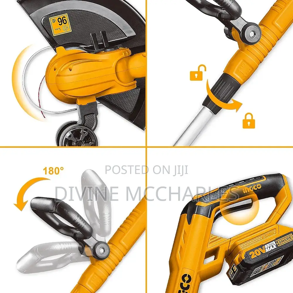 Ingco CGTLI203285 – 20V Lithium-ion Grass Trimmer