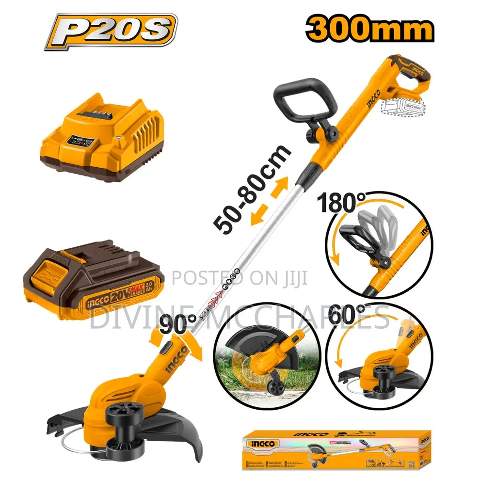 Ingco CGTLI203285 – 20V Lithium-ion Grass Trimmer
