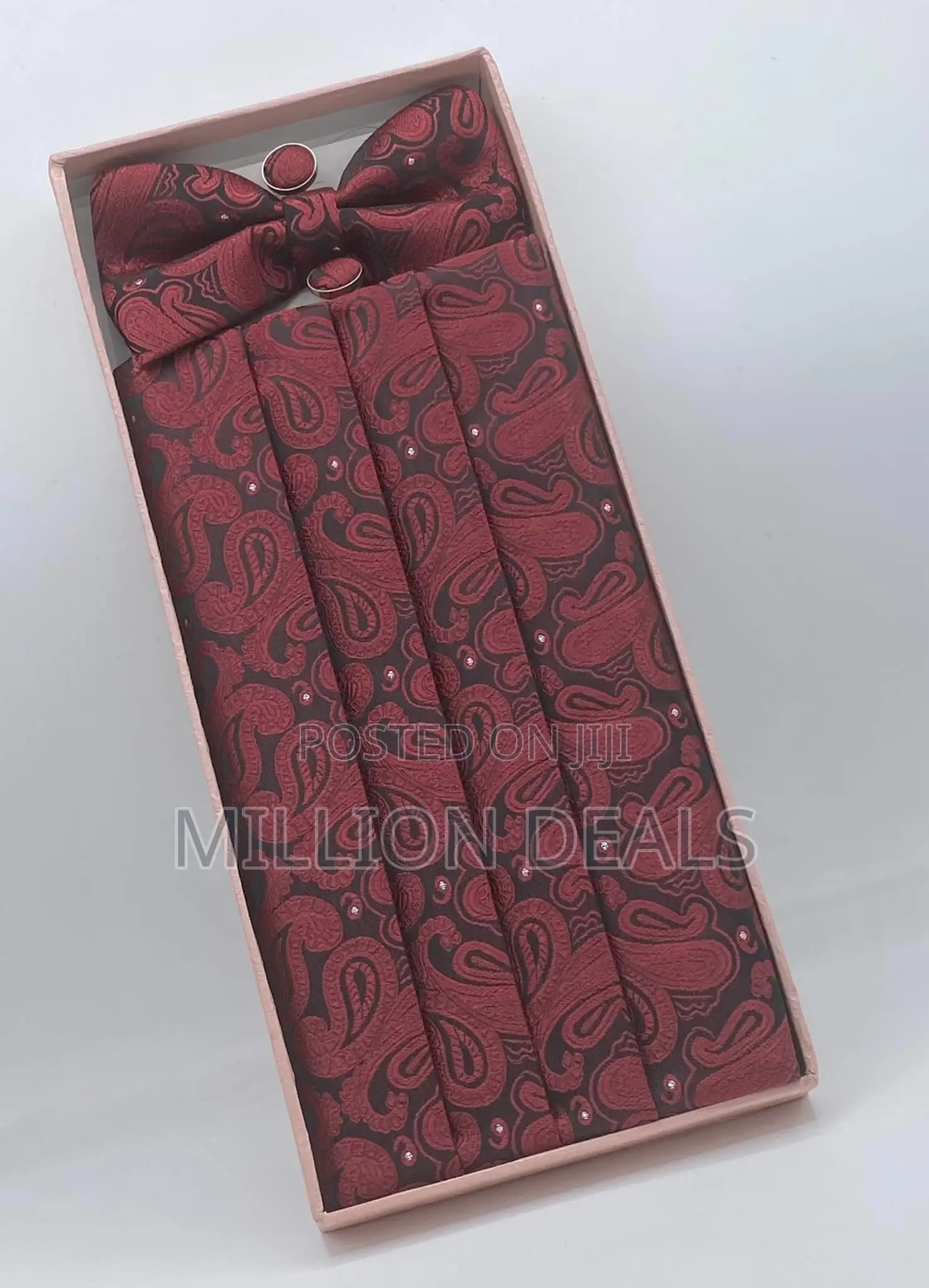 3-in-1 Men's Bow Tie, Cufflinks N Cummerbund Waist Band