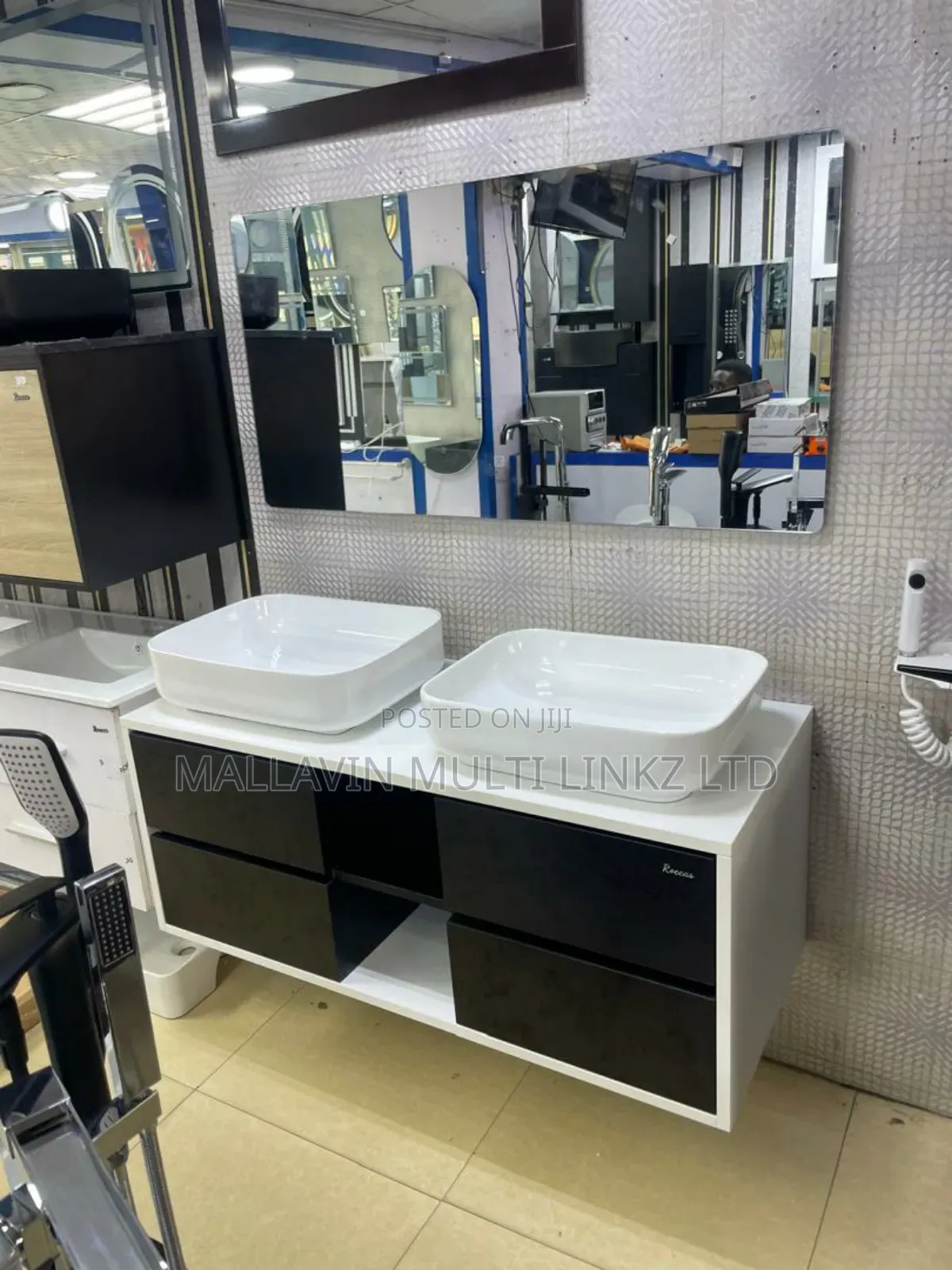 Double Wall Hung Cabinet Basin + Led Mirrors