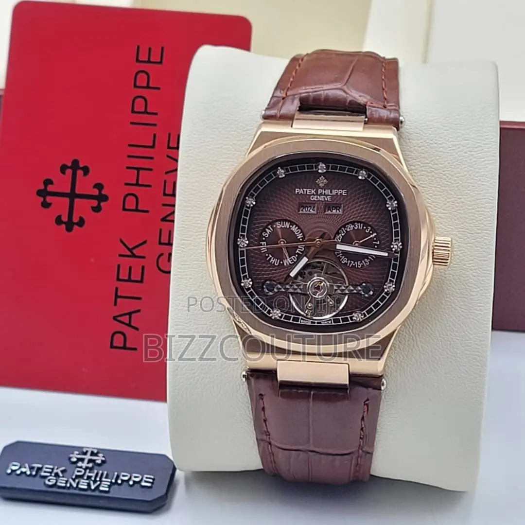 Original Patek Philippe Chronograph Brown Leather Watch