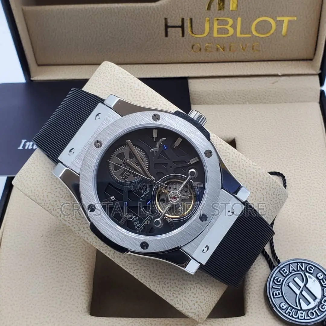 Hublot Quality Luxury Men Rubber Strap Wristwatch