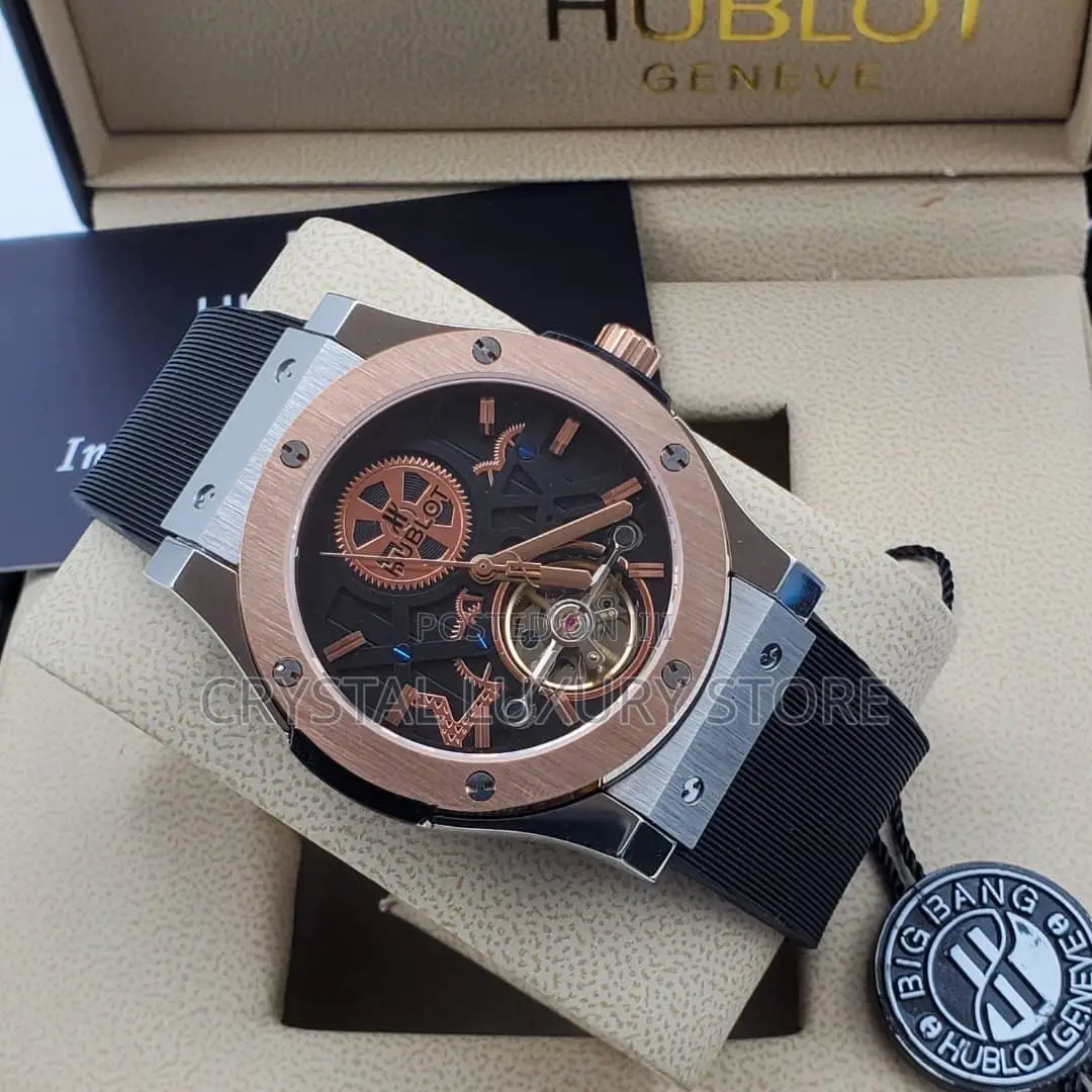 Hublot Quality Luxury Men Rubber Strap Wristwatch