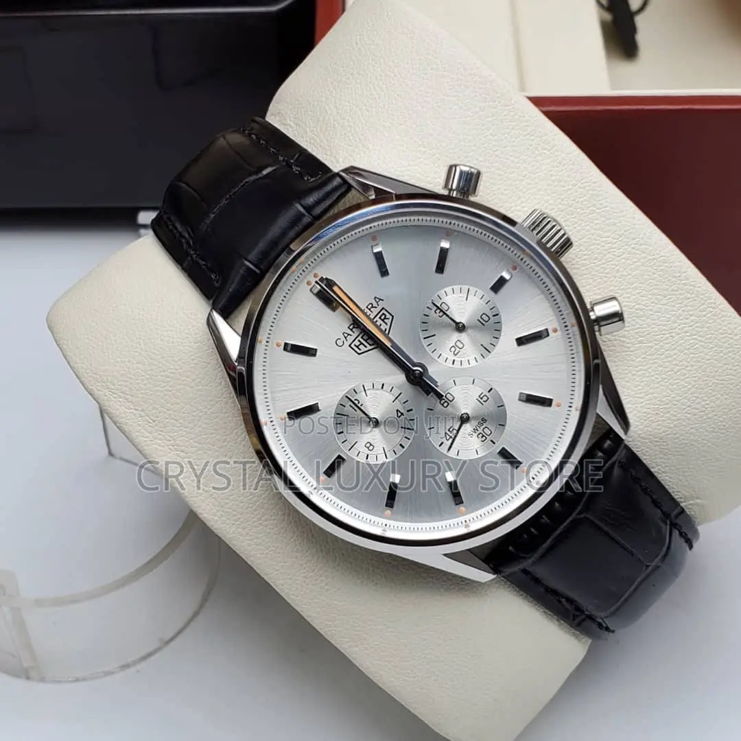 Tag Heuer Quality Luxury Men Leather Strap Wristwatch