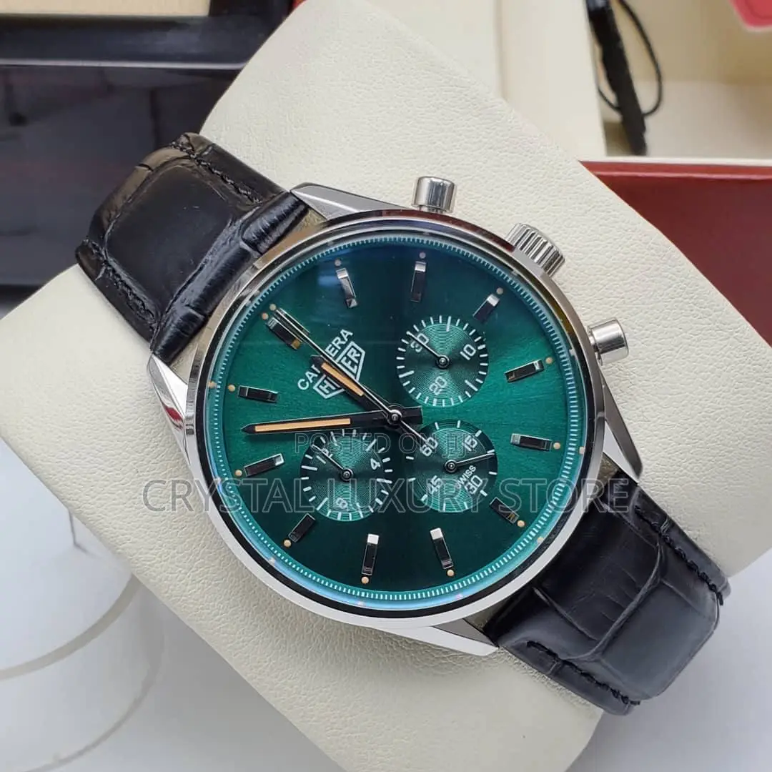 Tag Heuer Quality Luxury Men Leather Strap Wristwatch