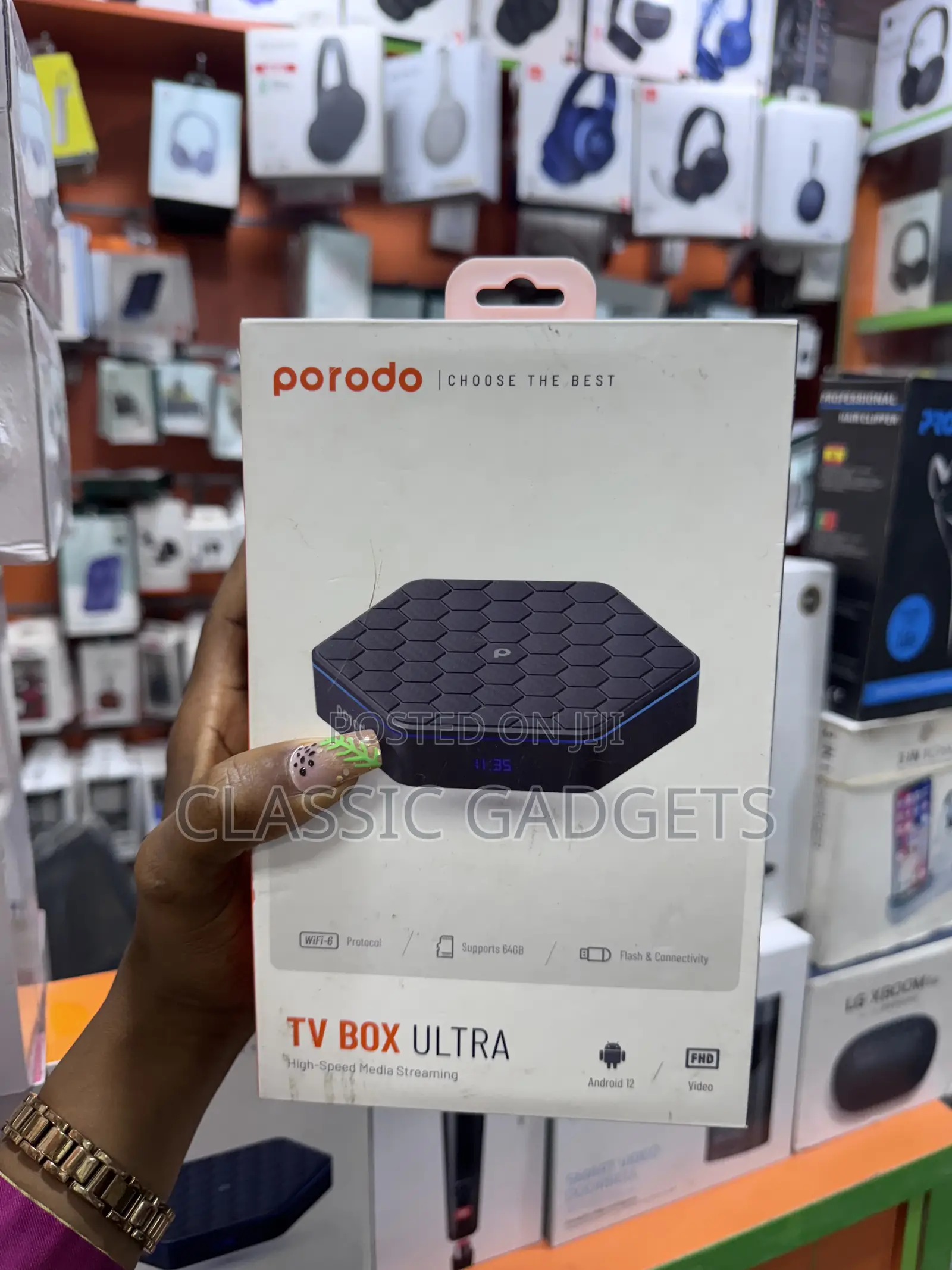 Porodo TV Box Ultra High-Speed Media Streaming
