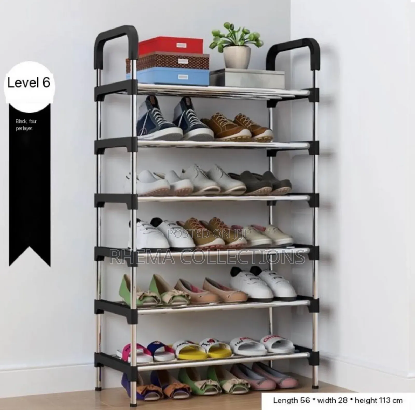 6 Step Big Iron Strong Shoe Rack _BIG POLE